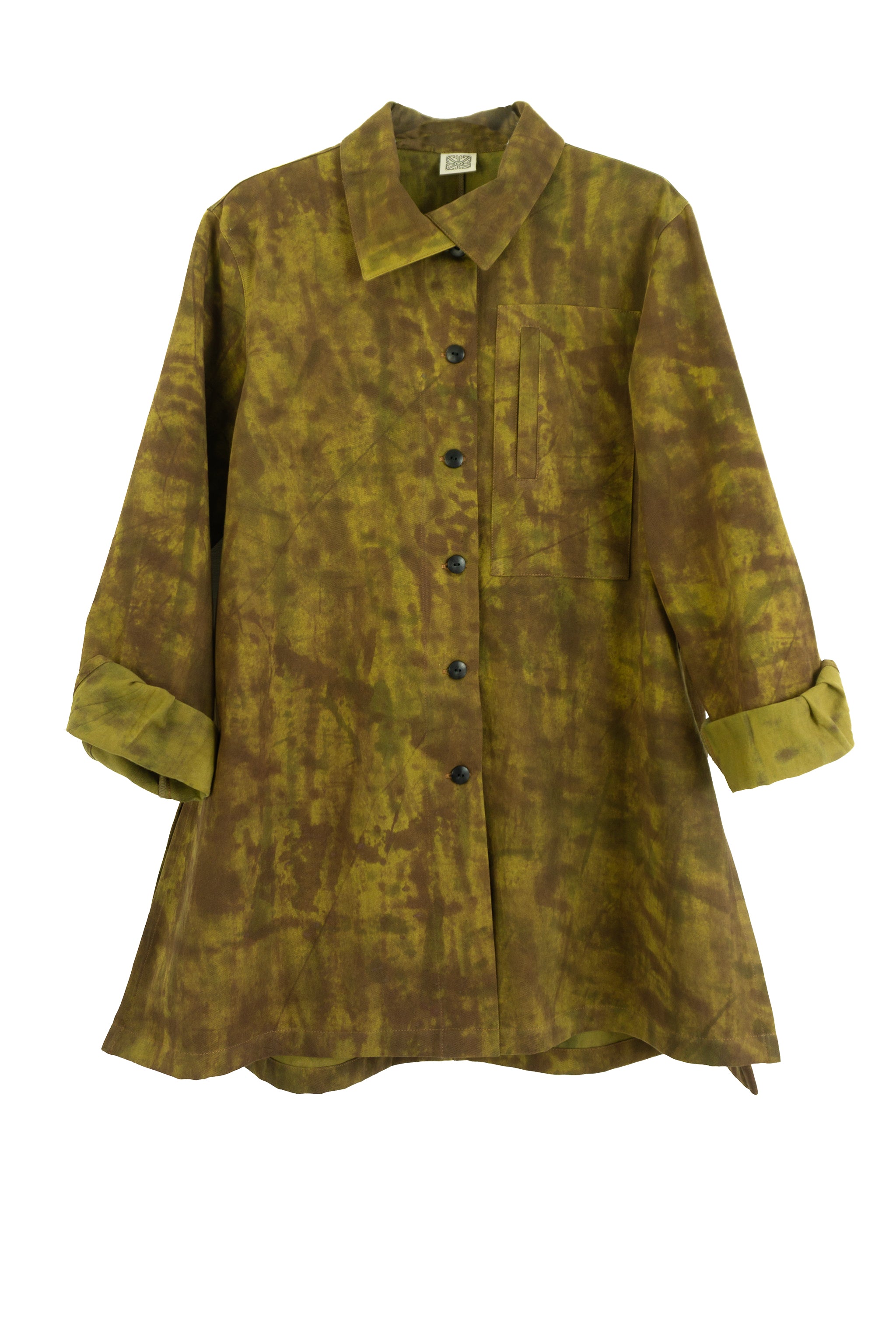 Hi-Collar Shirt (Mid Length) - Slate