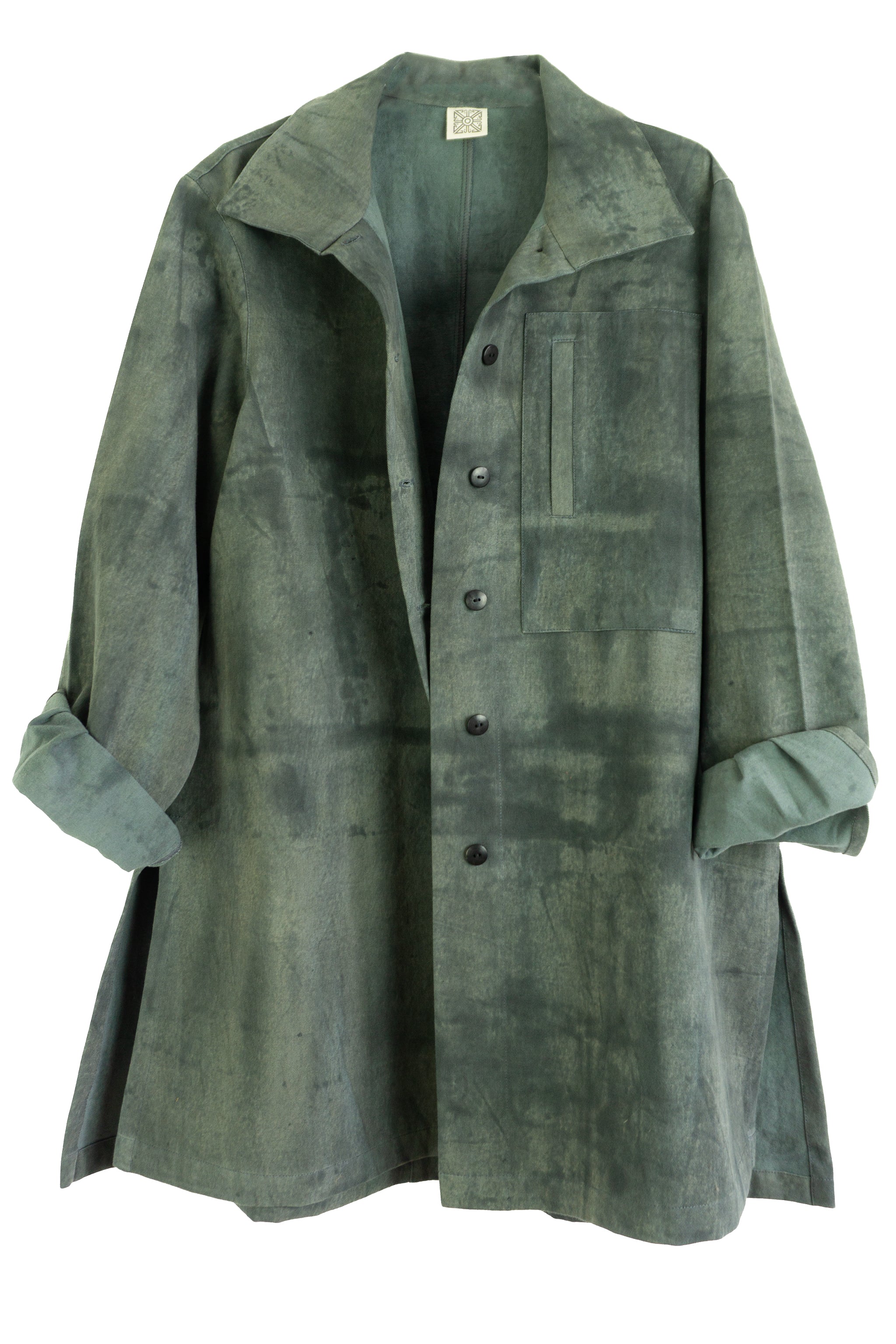 Hi-Collar Shirt (Mid Length) - Slate