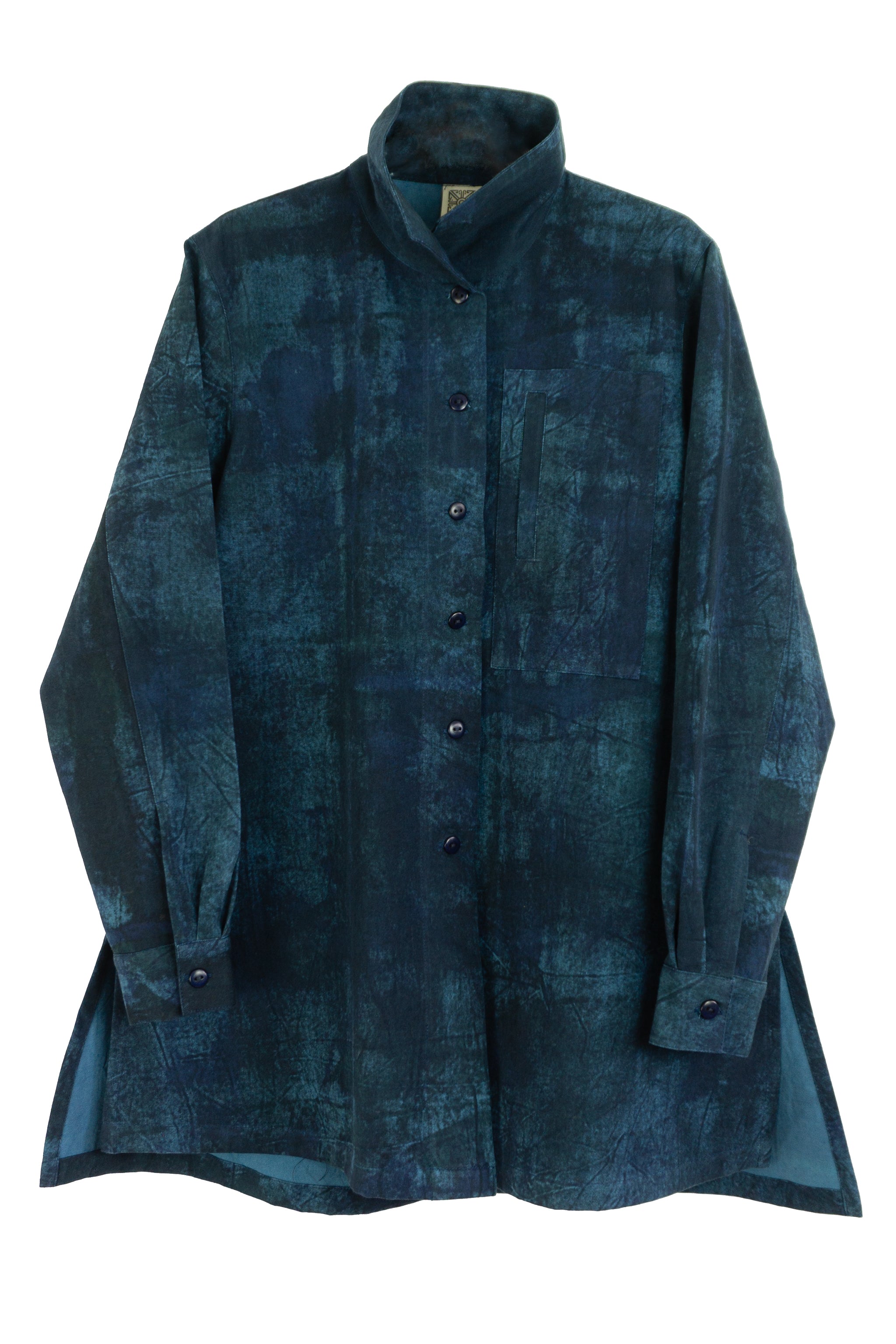 Hi-Collar Shirt (Mid Length) - Slate