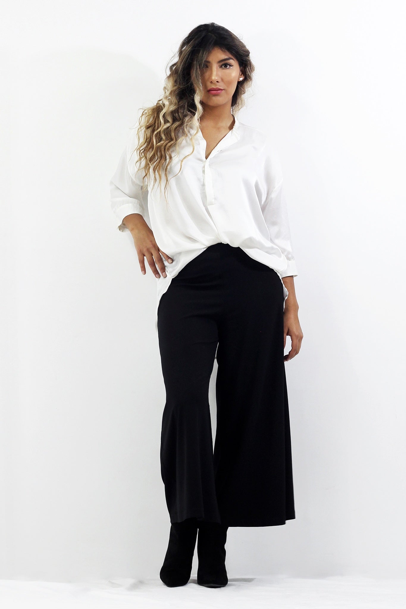 Palazzo Crop Pants - Solids - Flamé