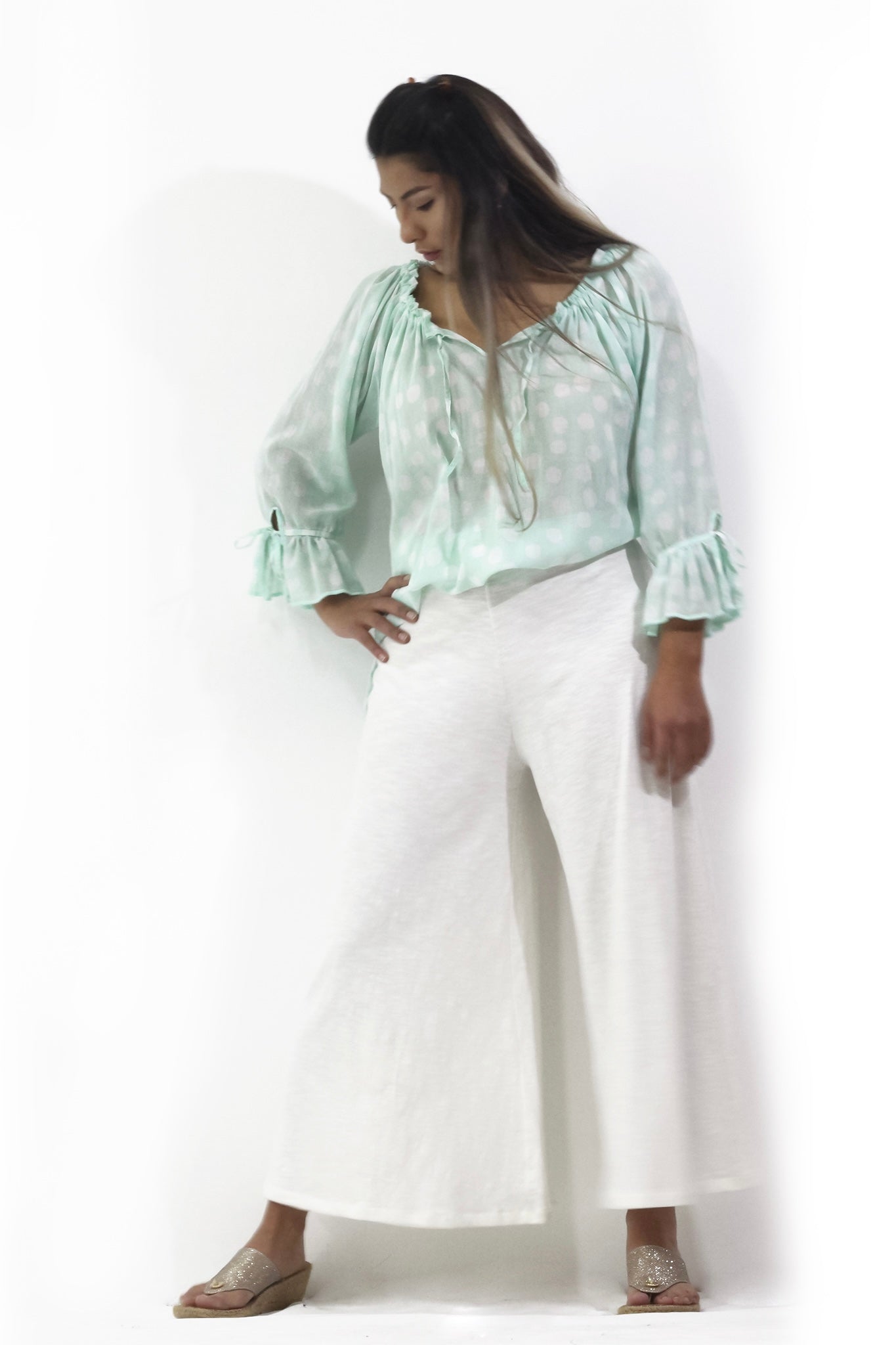 Palazzo Crop Pants - Solids - Flamé