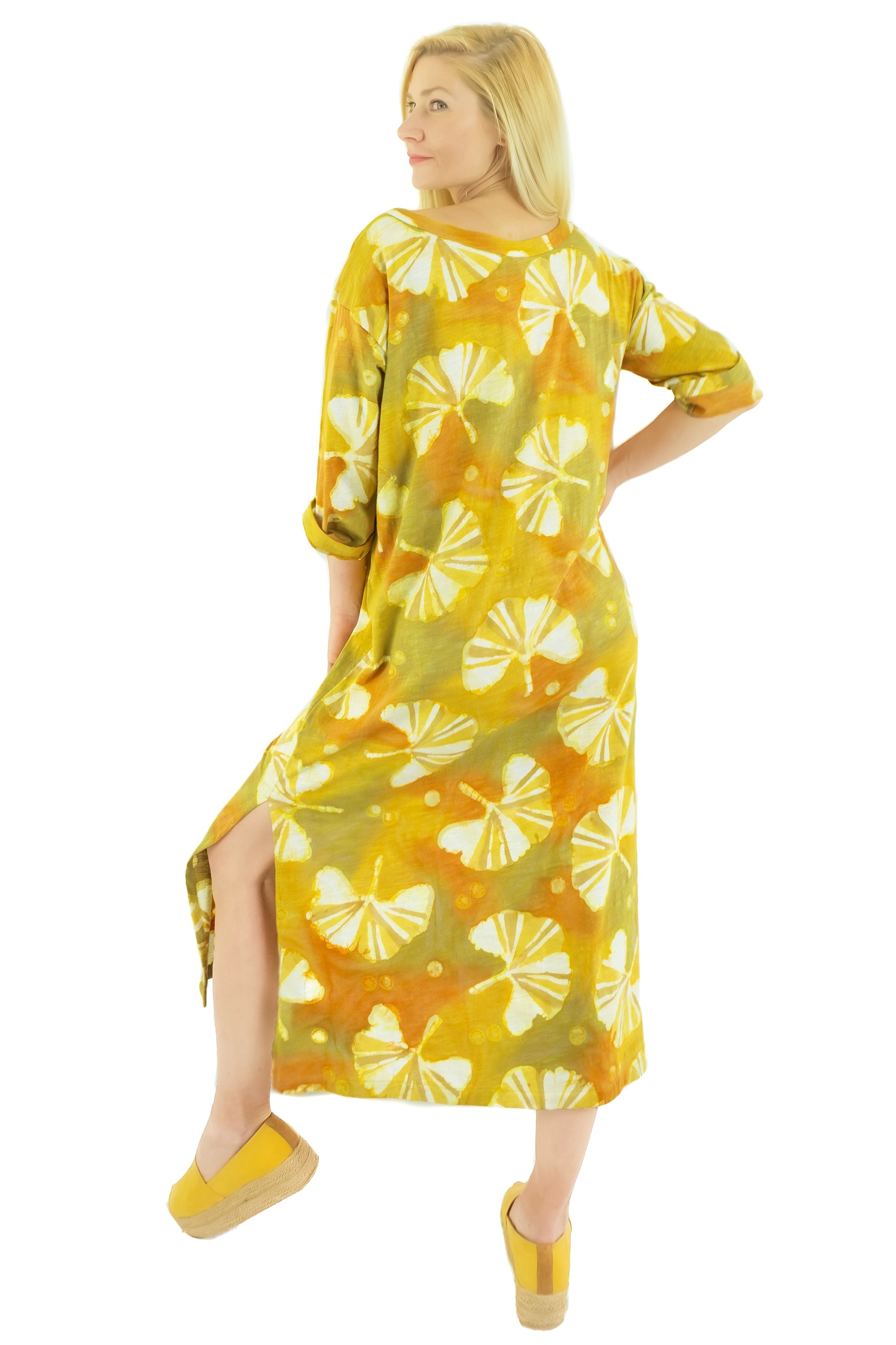 Leeni Dress 5064L - Ginkgo - Golden, Papaya