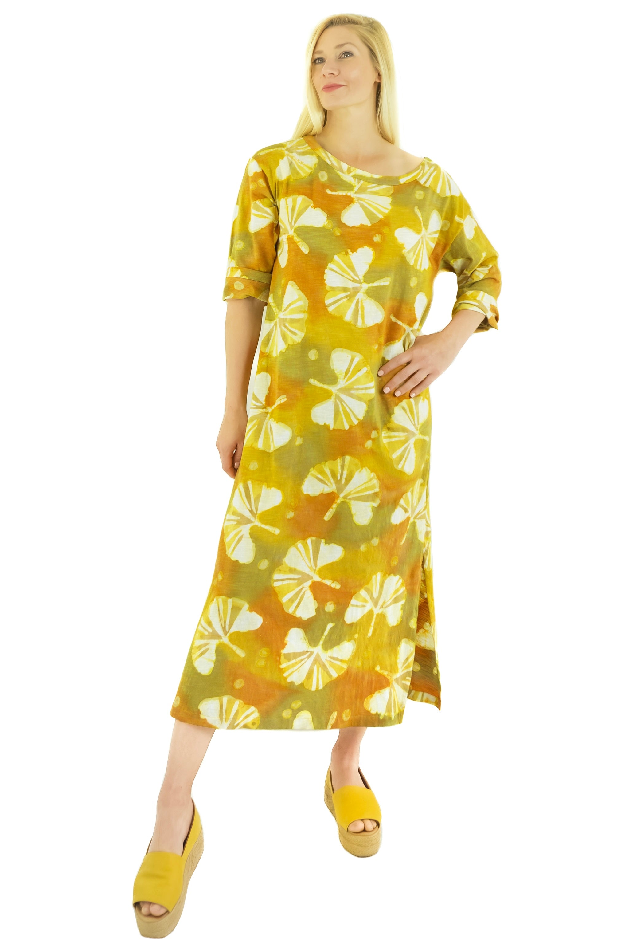Leeni Dress 5064L - Ginkgo - Golden, Papaya