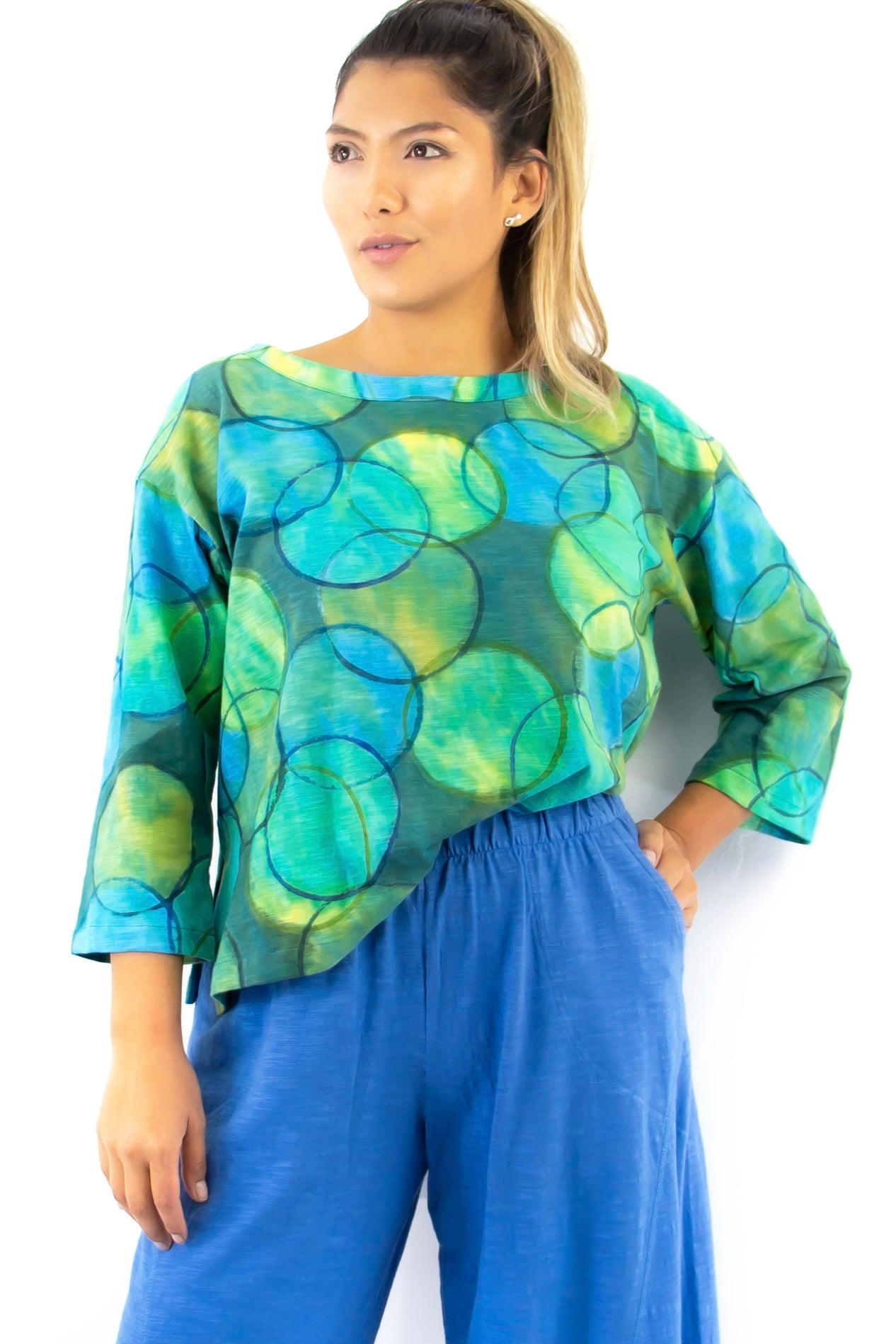 Leeni Top - Orbz Blue Verde