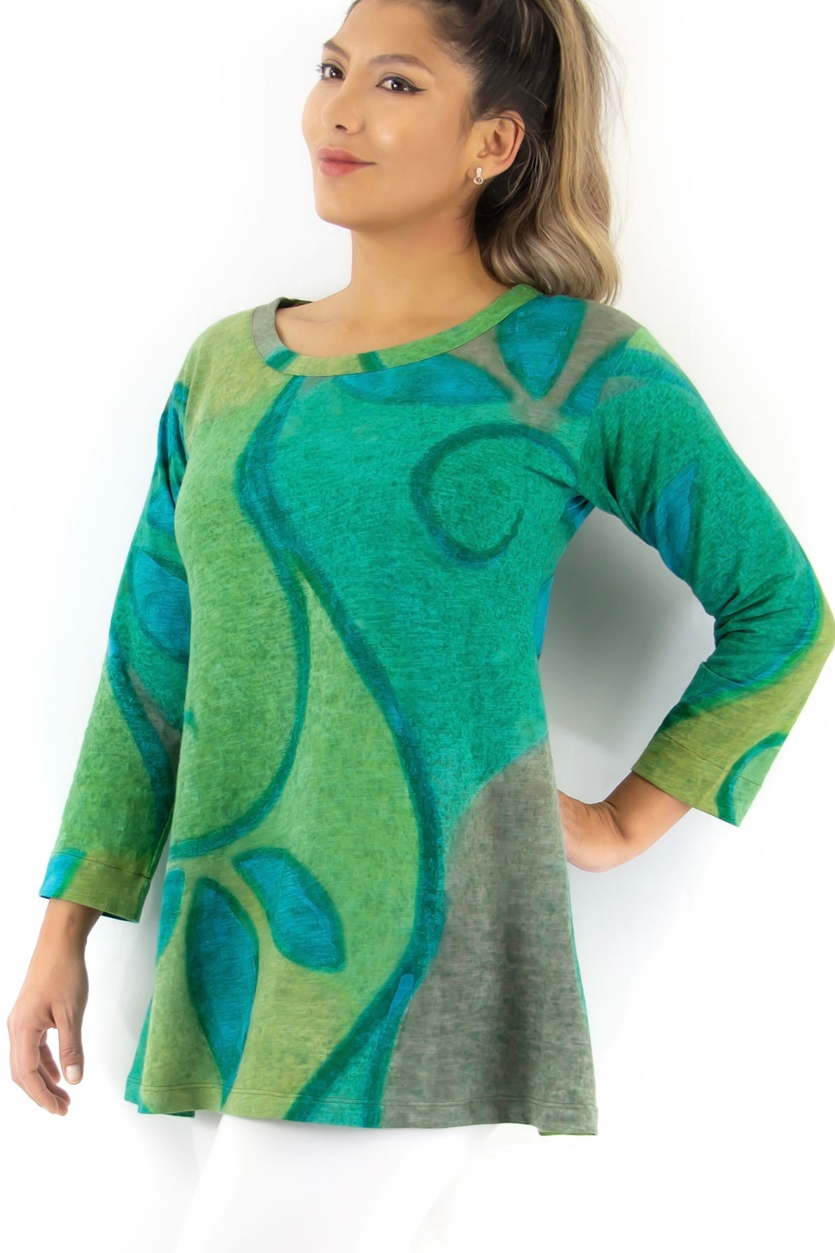 CU Tunic - 5070.1 -  D'Vine - Garden, Sapphire