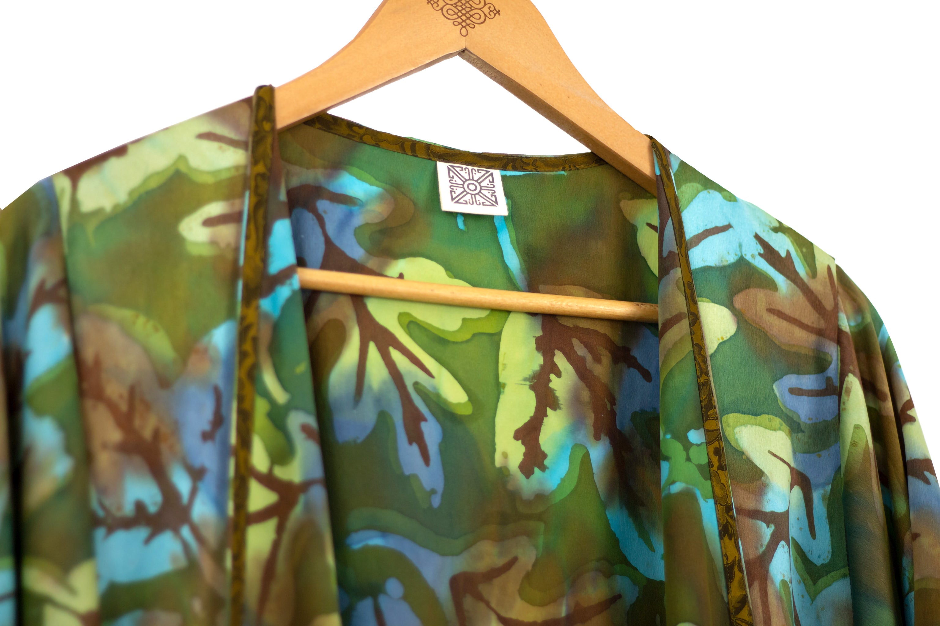 Hand Painted Silk Kimono (Mid Length) - Fallen Shallow