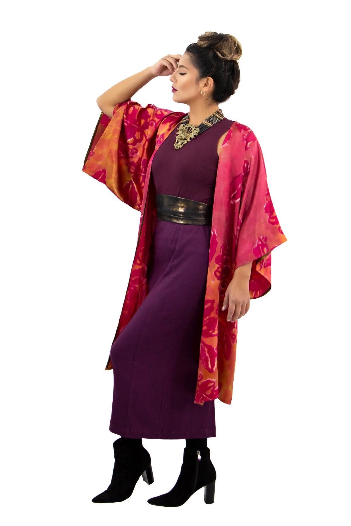 Hand Painted Silk Kimono (Mid Length) - VinO