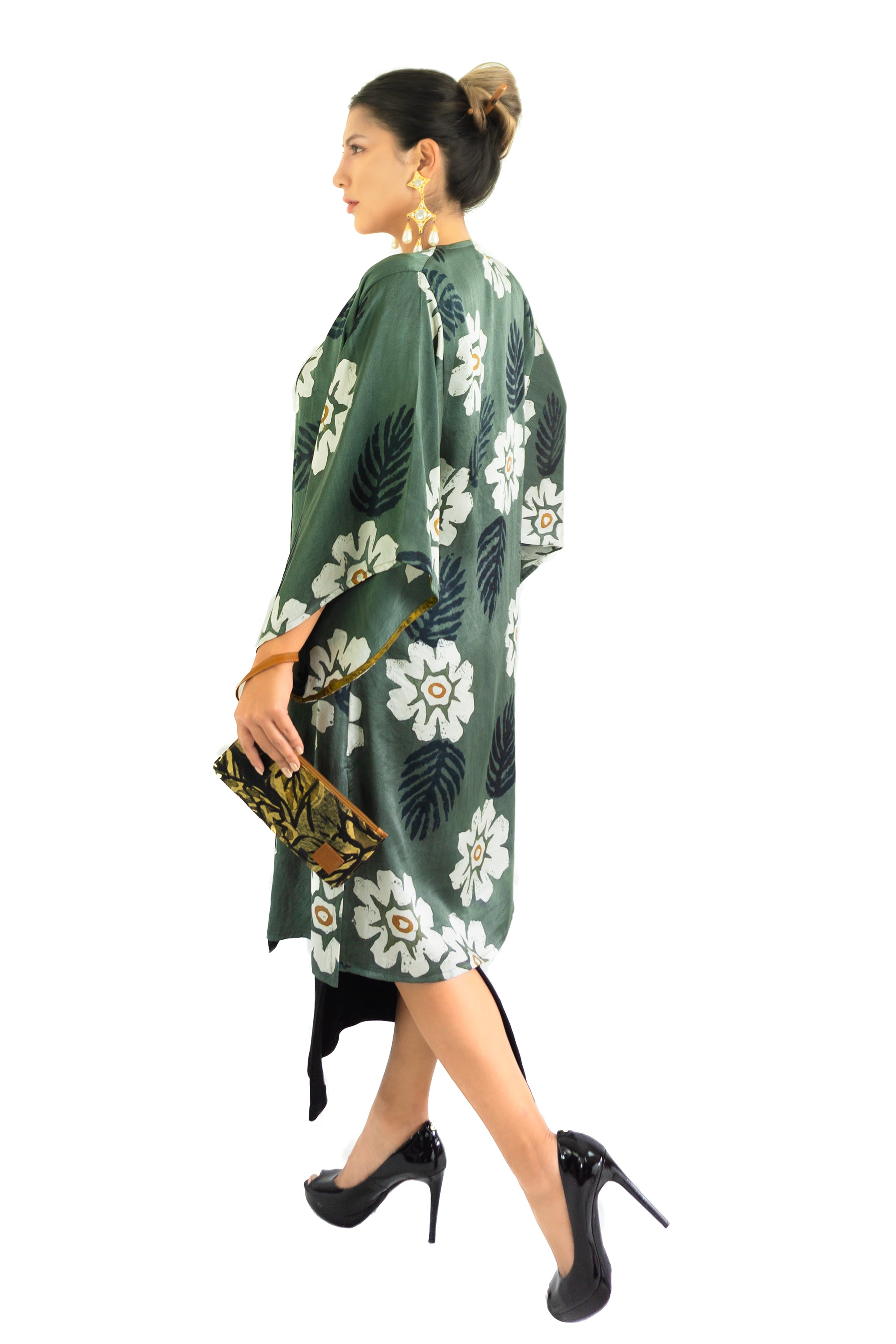 Silk Kimono (Mid Length) - Oleander