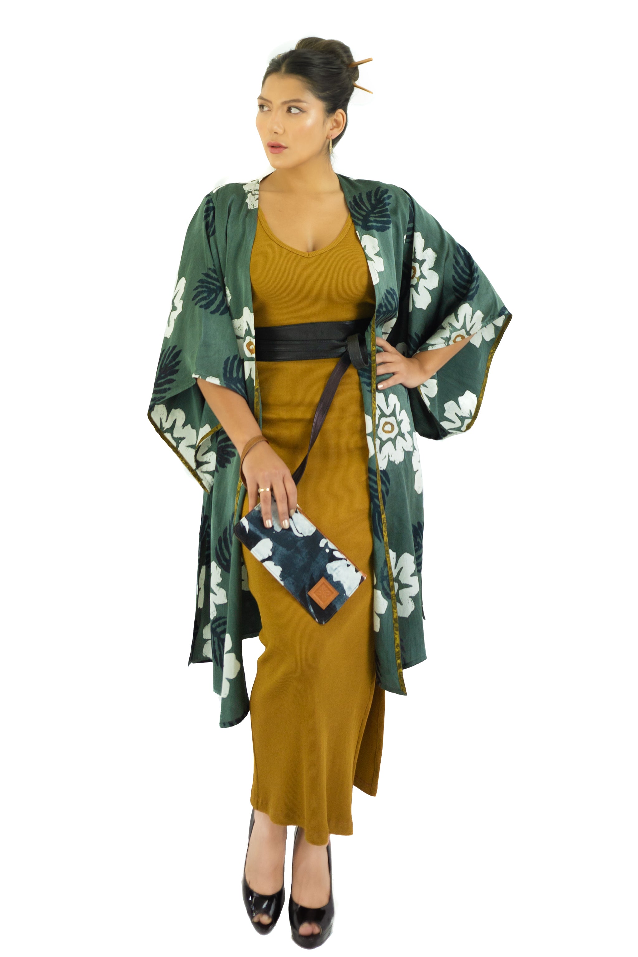 Silk Kimono (Mid Length) - Oleander