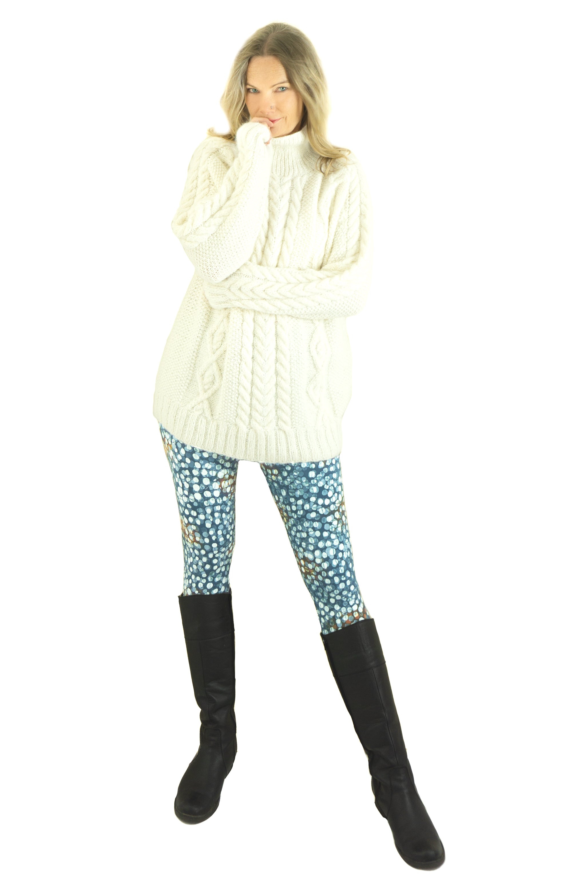 Hand-Painted Athletic Leggings (Crop) - Particulars - Indi