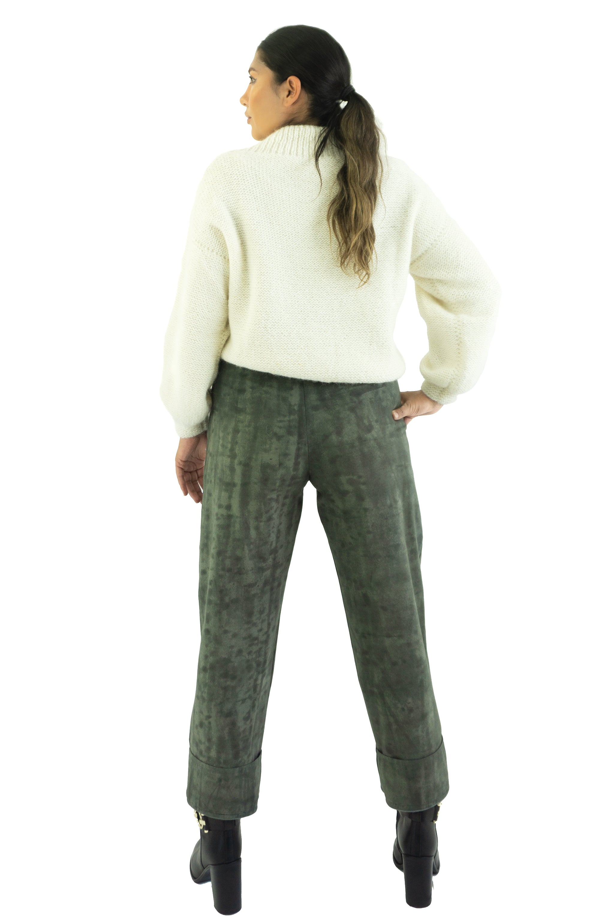 Slim Ankle Cuff Pants - Slate - Deep