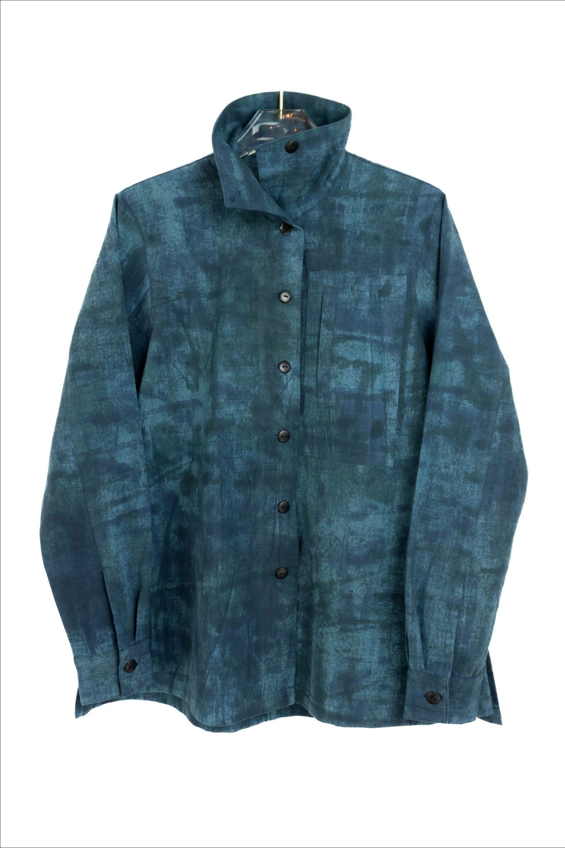 Hi Collar Shirt -1182 - Vibras + Slate - Indi