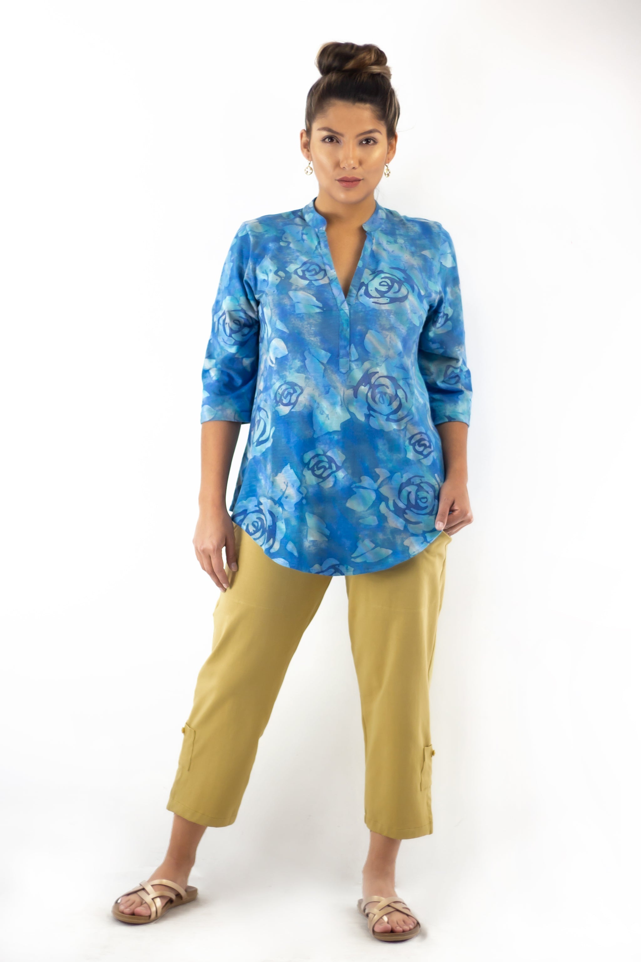 Deep V Tunic - Camilla Blues