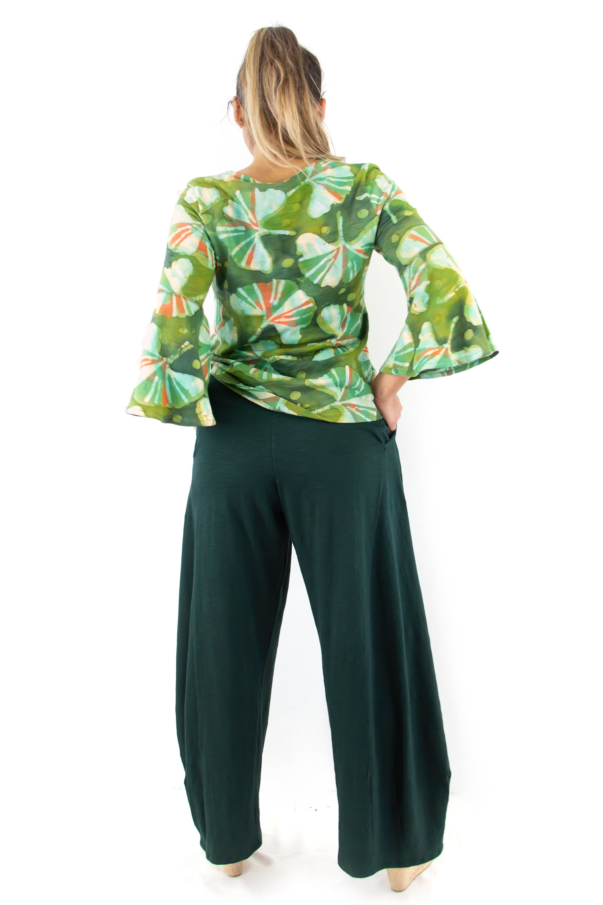 Flare Sleeve Top 1091 - Ginkgo Garden