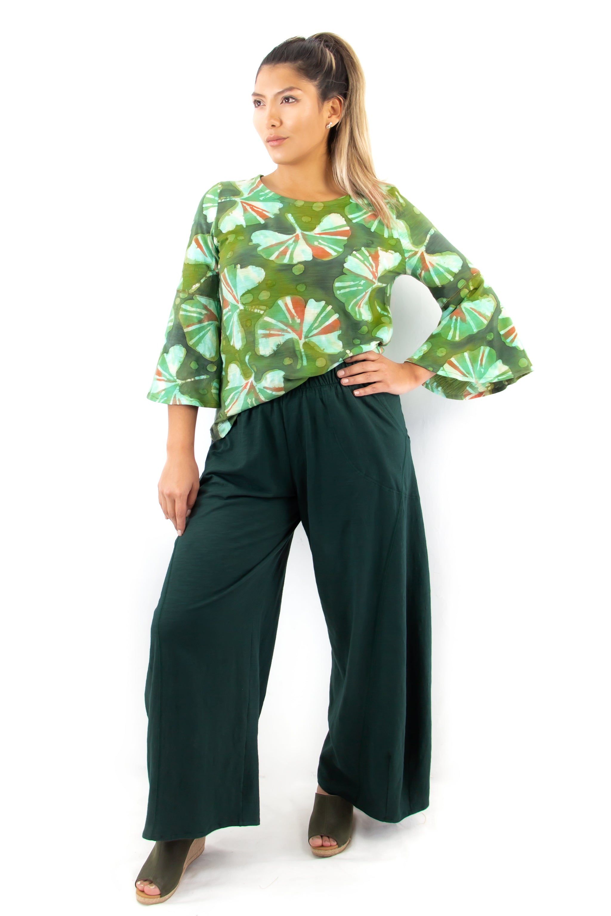 Flare Sleeve Top 1091 - Ginkgo Garden