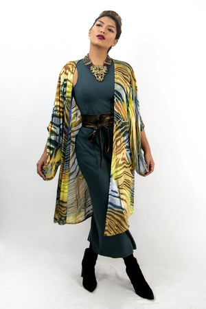 Hand Painted Silk Kimono - FlutterBy