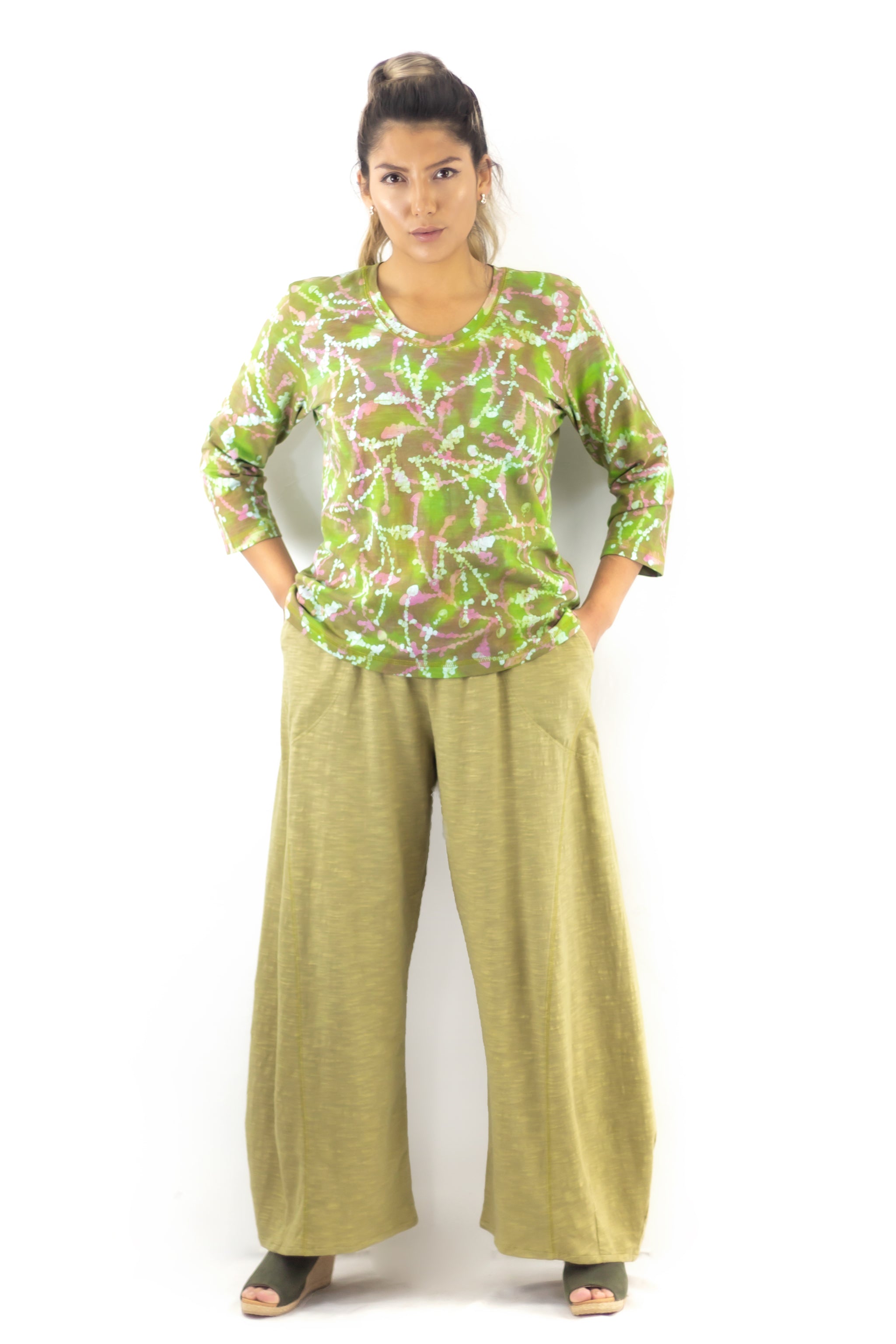 A-Line Tee 1113 - Sprigs MultiVerdi