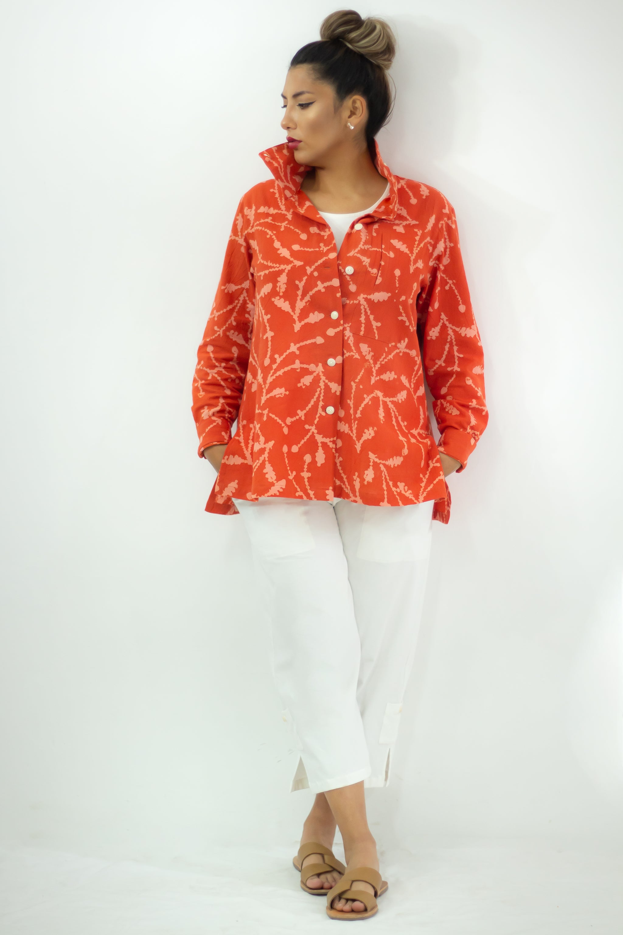 Hi-Collar Shirt - Mandarine