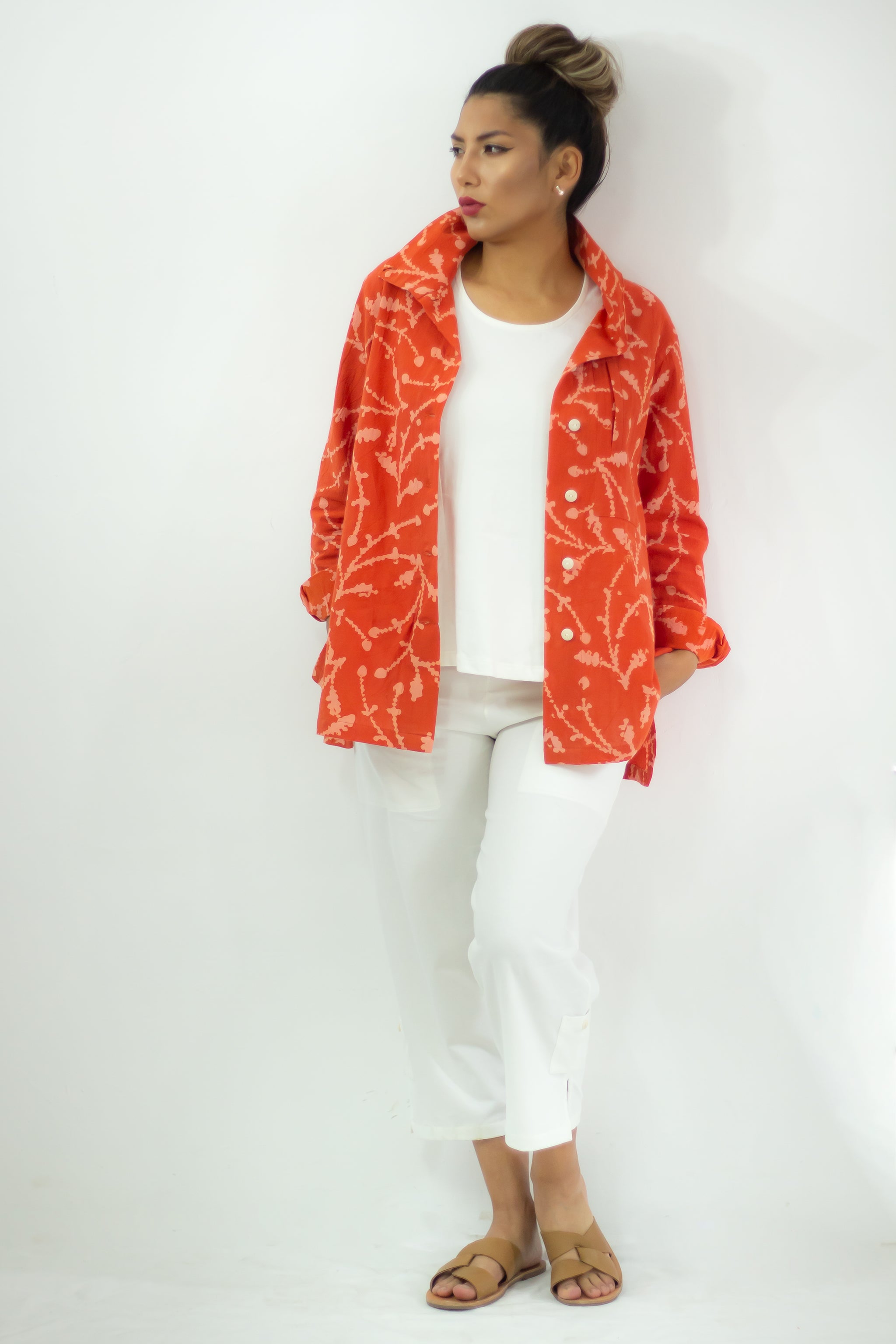 Hi-Collar Shirt - Mandarine
