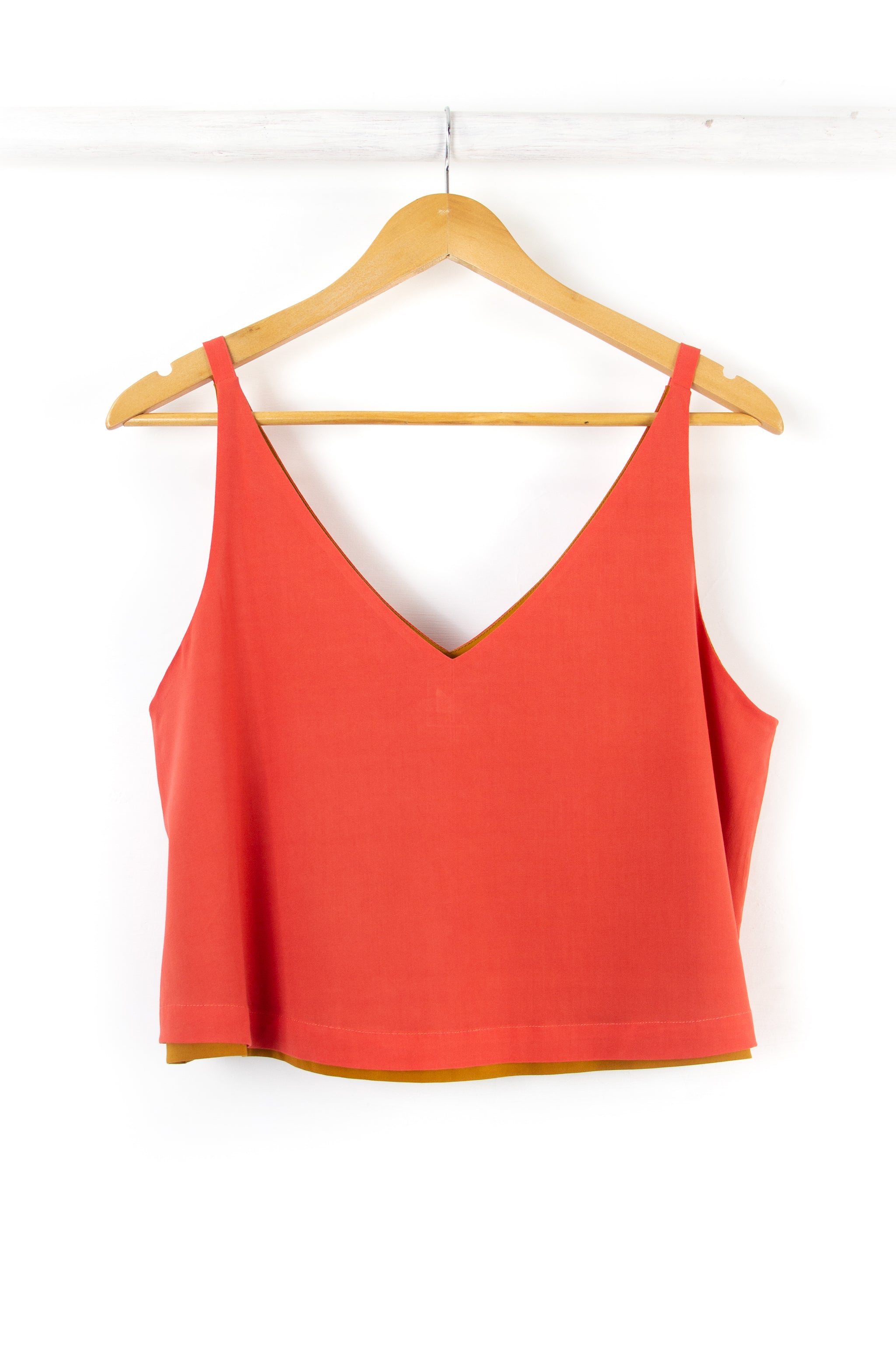 V-Cami Top - Papaya/Gold