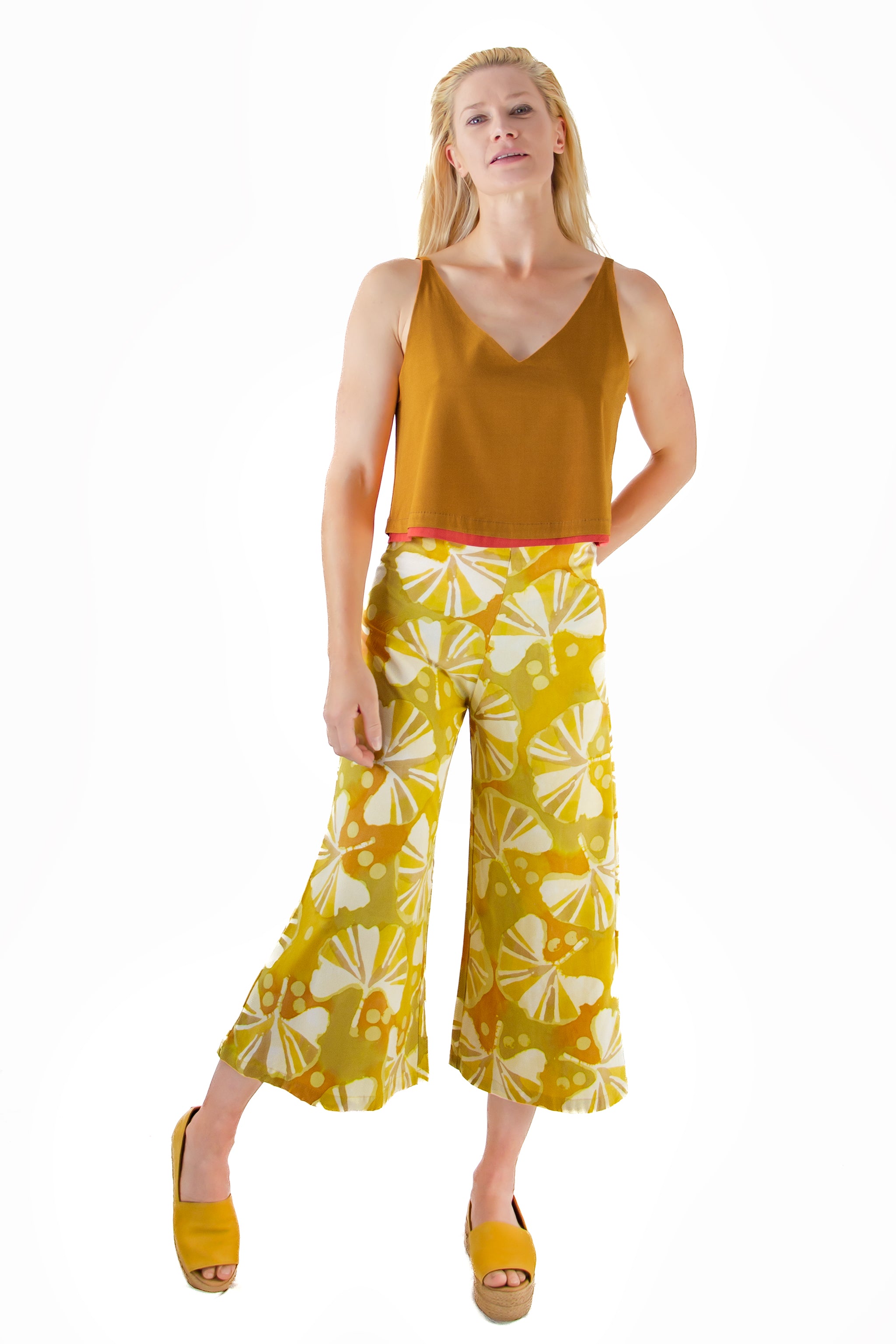 Palazzo Crop Pants 2019C - Ginkgo Golden