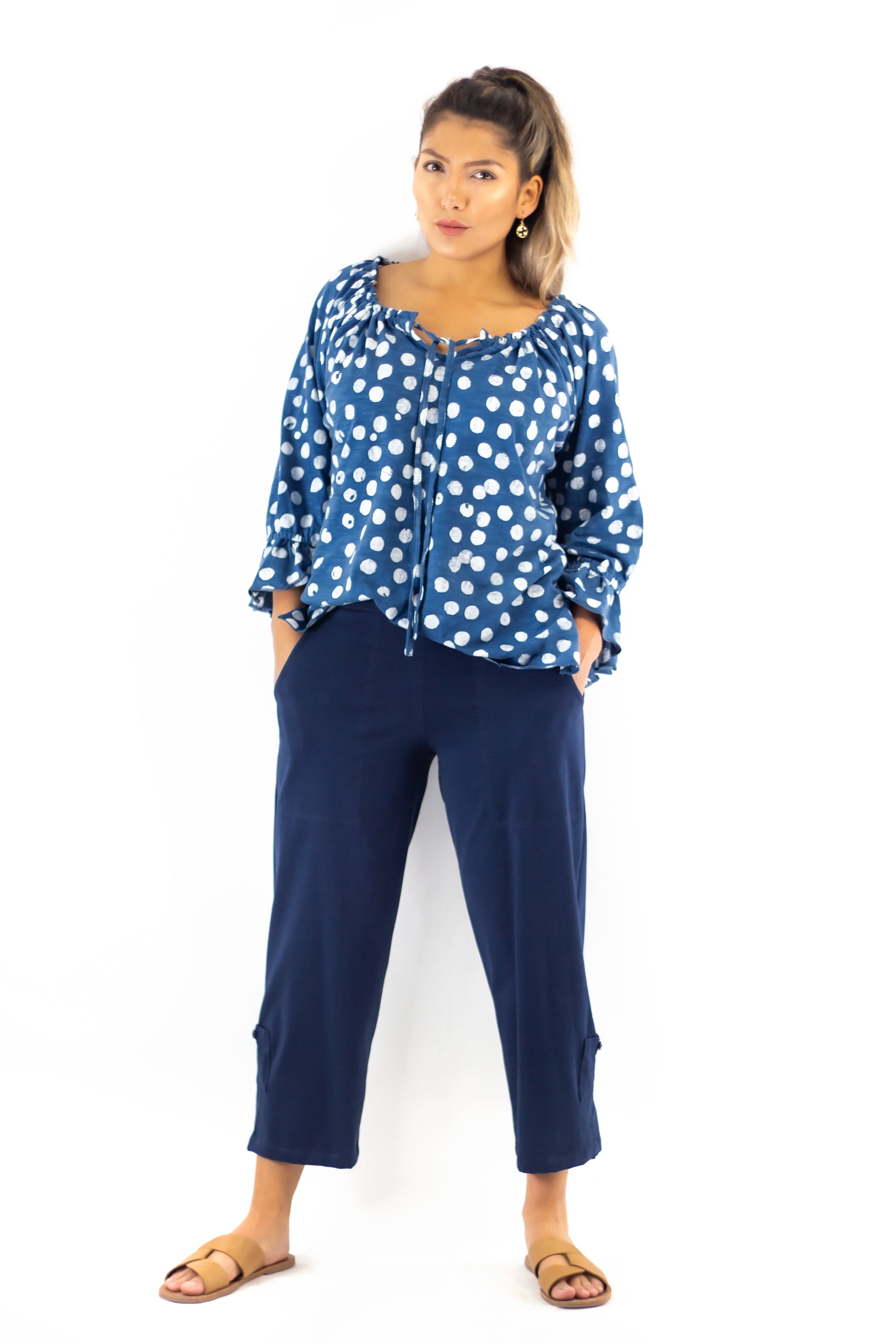 Peasant Blouse J139 - Effervescence Pale Indi