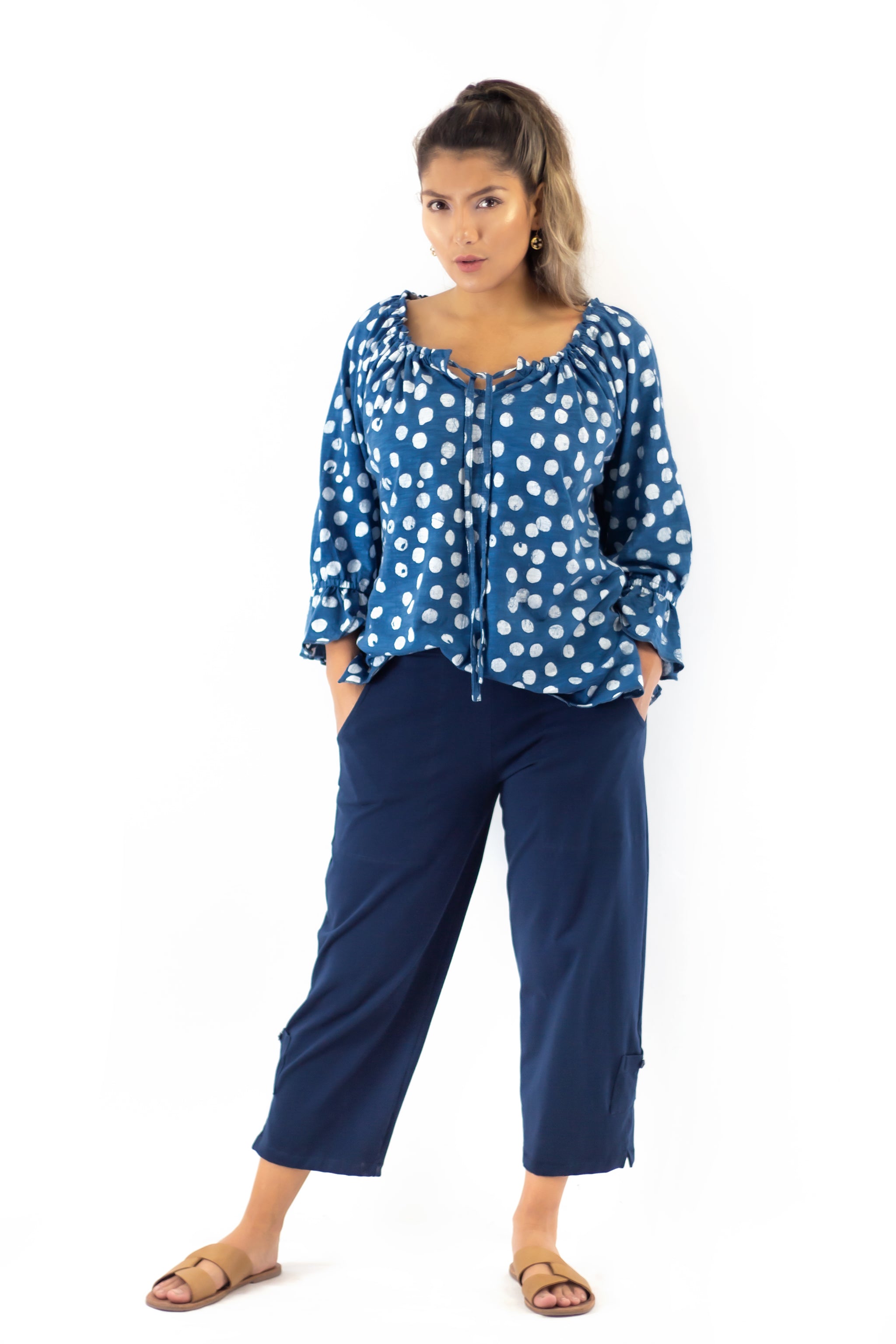 Peasant Blouse J139 - Effervescence Pale Indi