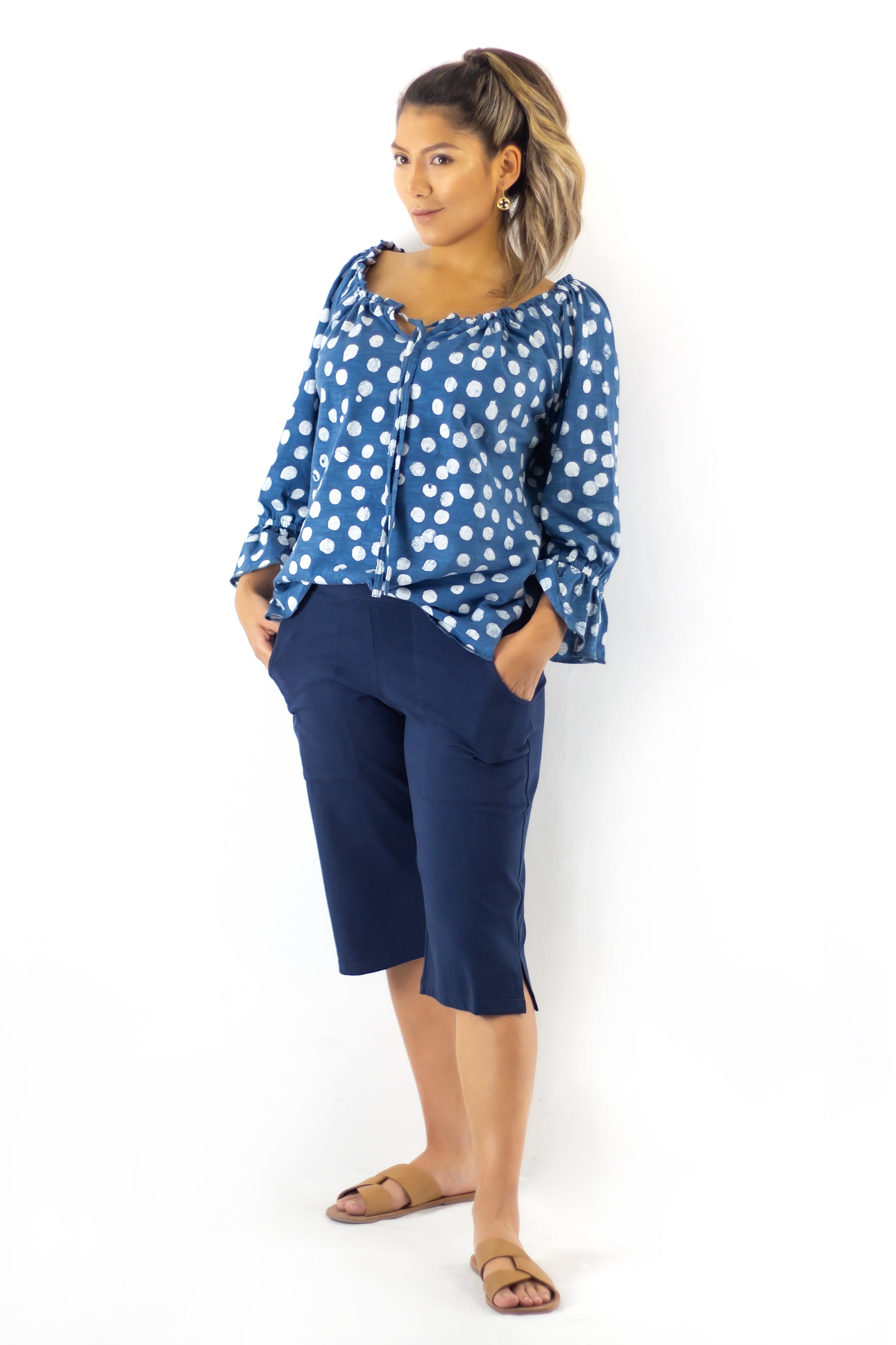 Peasant Blouse J139 - Effervescence Pale Indi