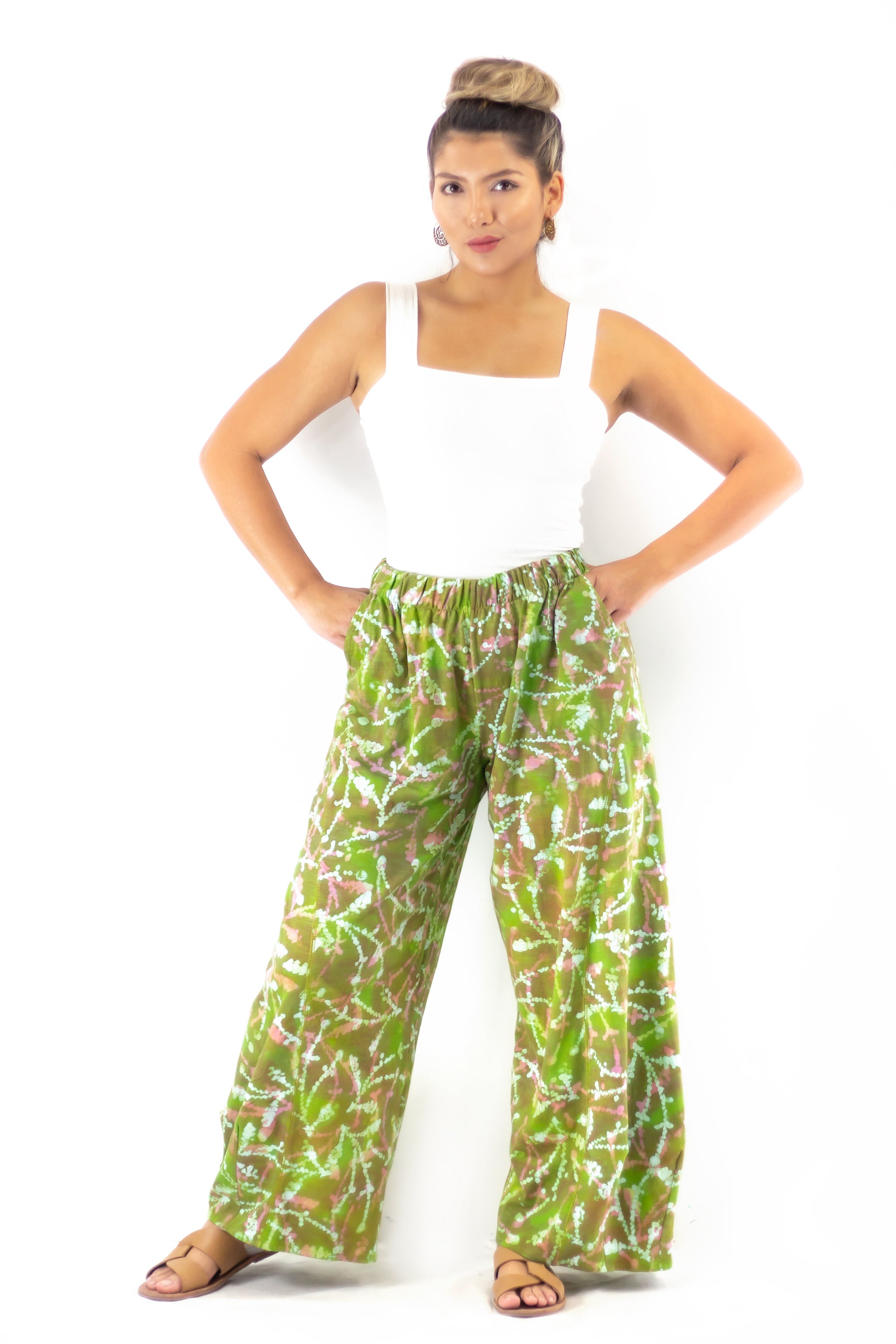 Divided Pants 2217 - Sprigs MultiVerdi