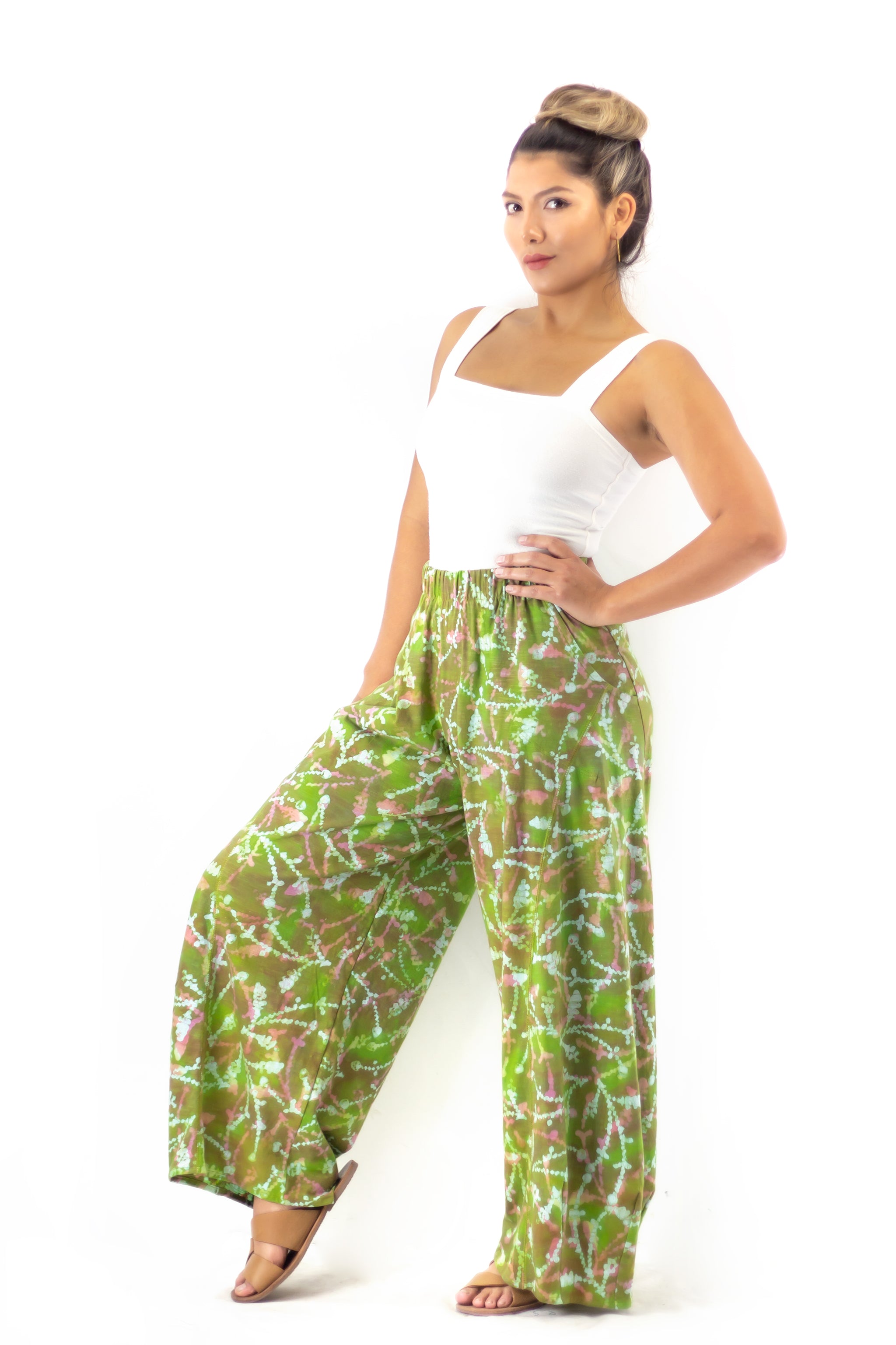 Divided Pants 2217 - Sprigs MultiVerdi