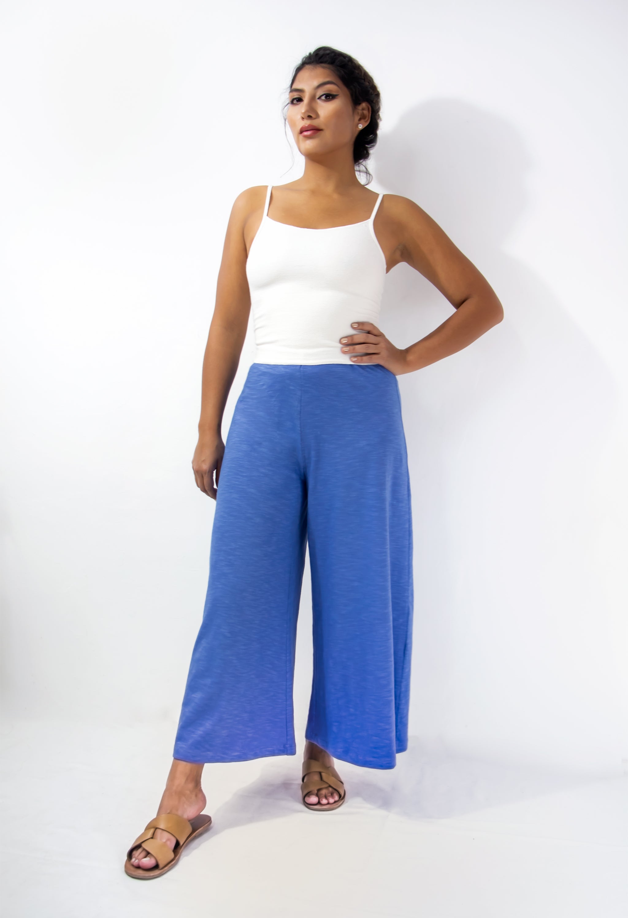 Palazzo Crop Pants - Solids - Flamé