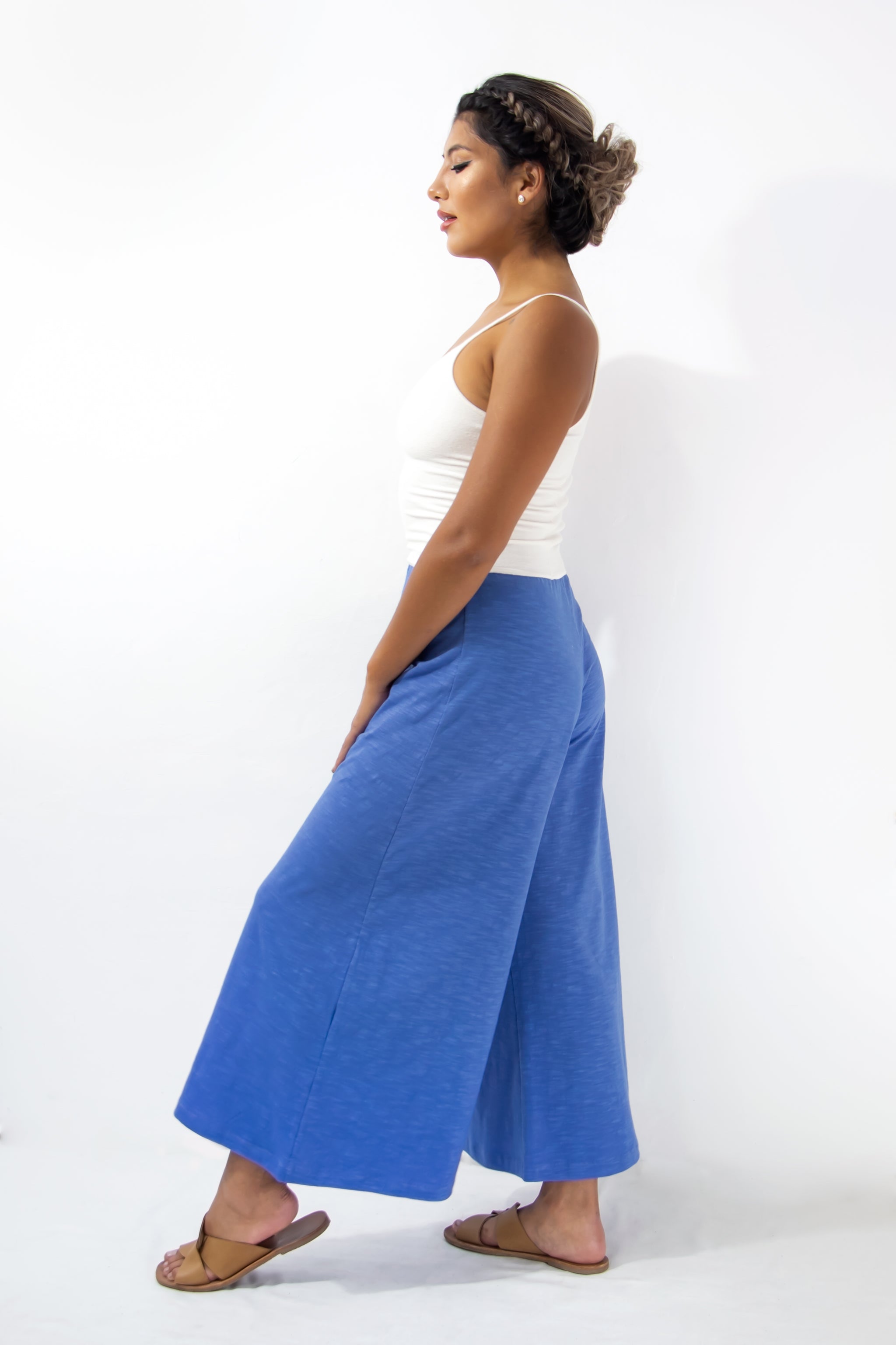 Palazzo Crop Pants - Solids - Flamé
