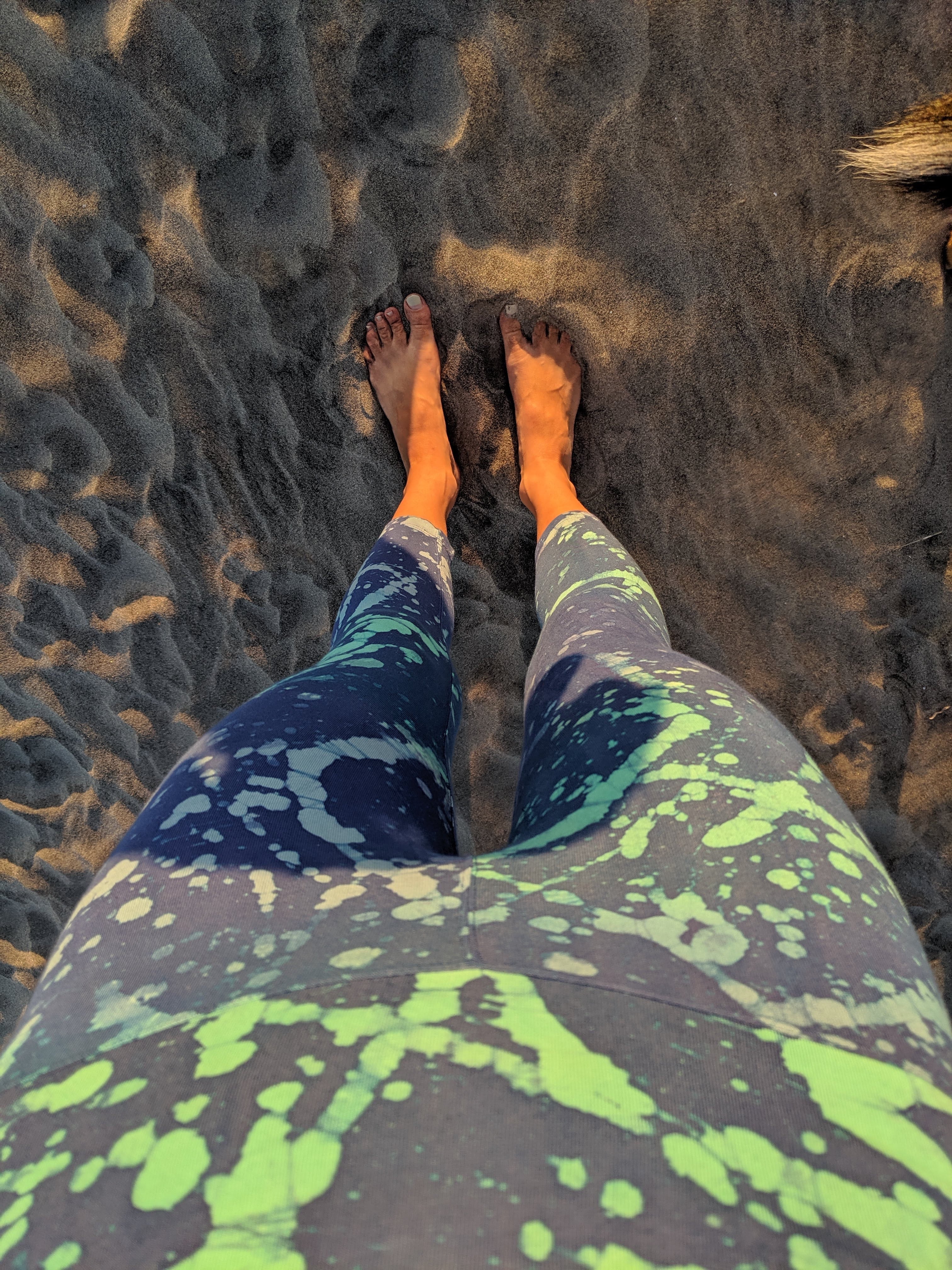 Hand Painted Leggings or Crops - Blue Lightning