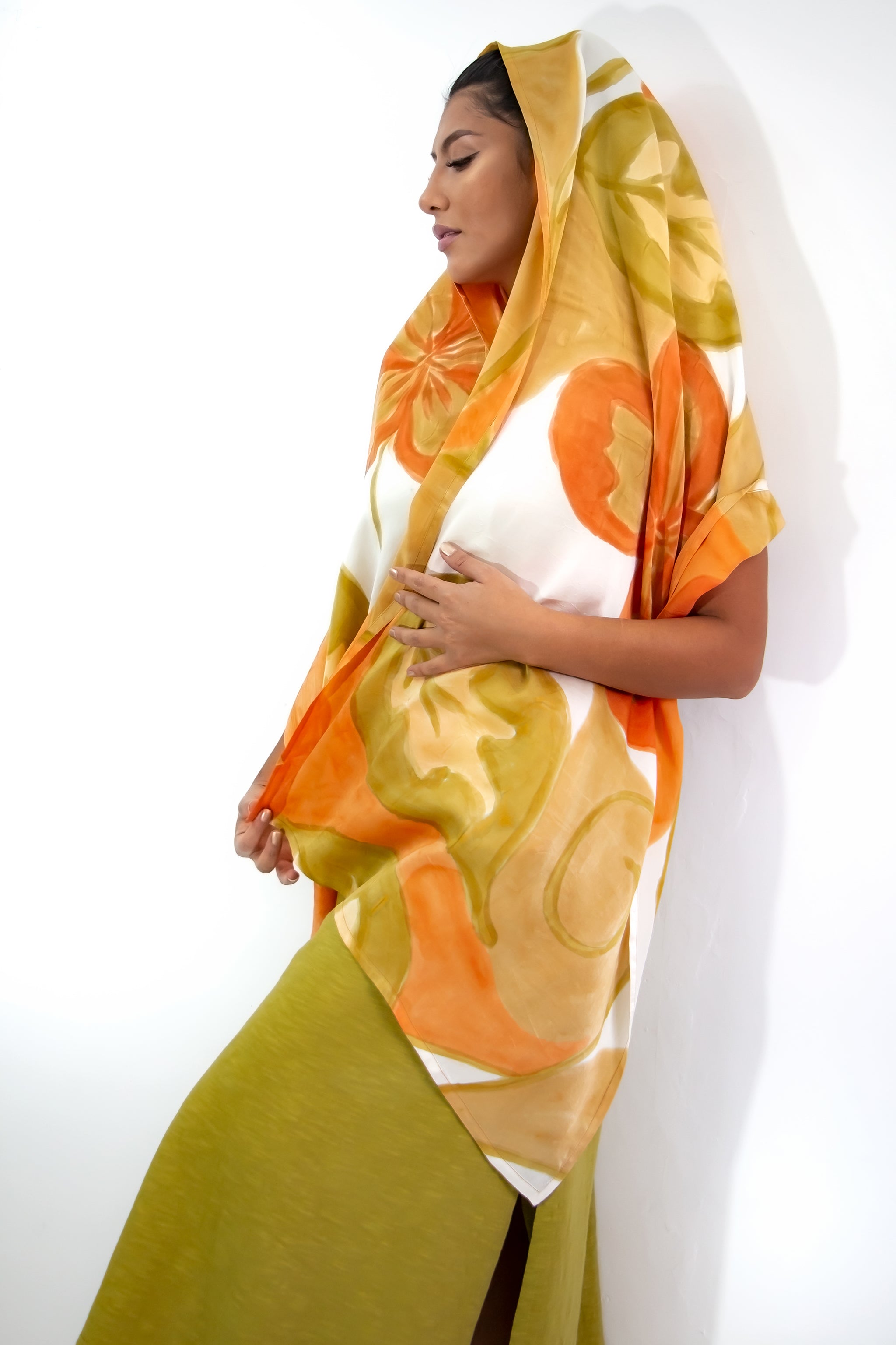 Hand Painted Silk Scarf -WildHi Fresh