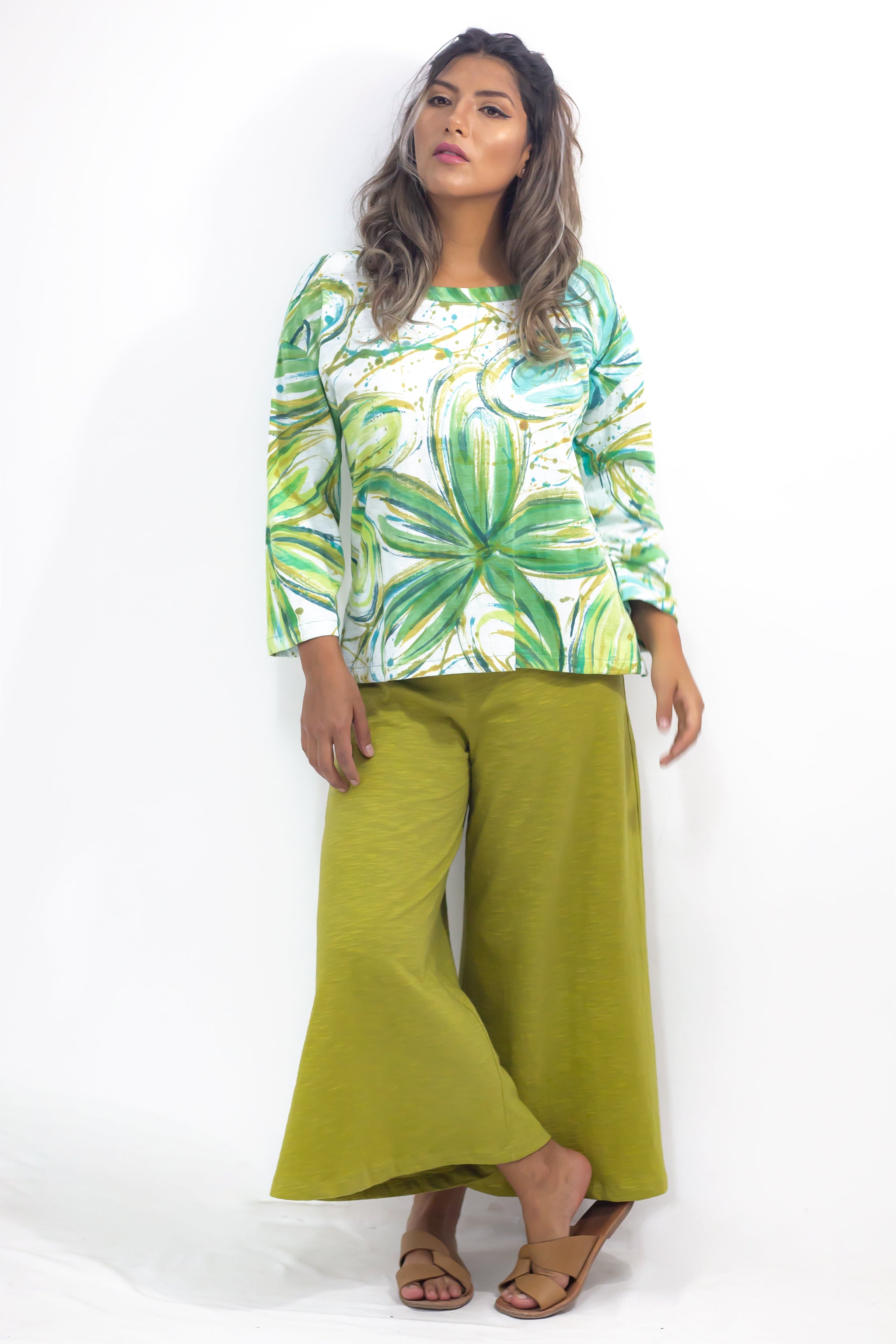 Palazzo Crop Pants - Solids - Flamé