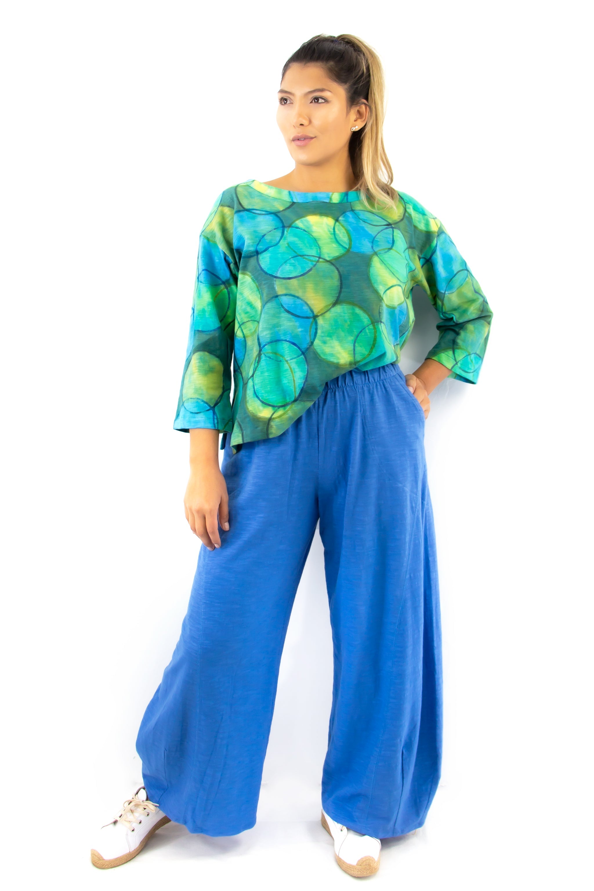 Leeni Top - Orbz Blue Verde