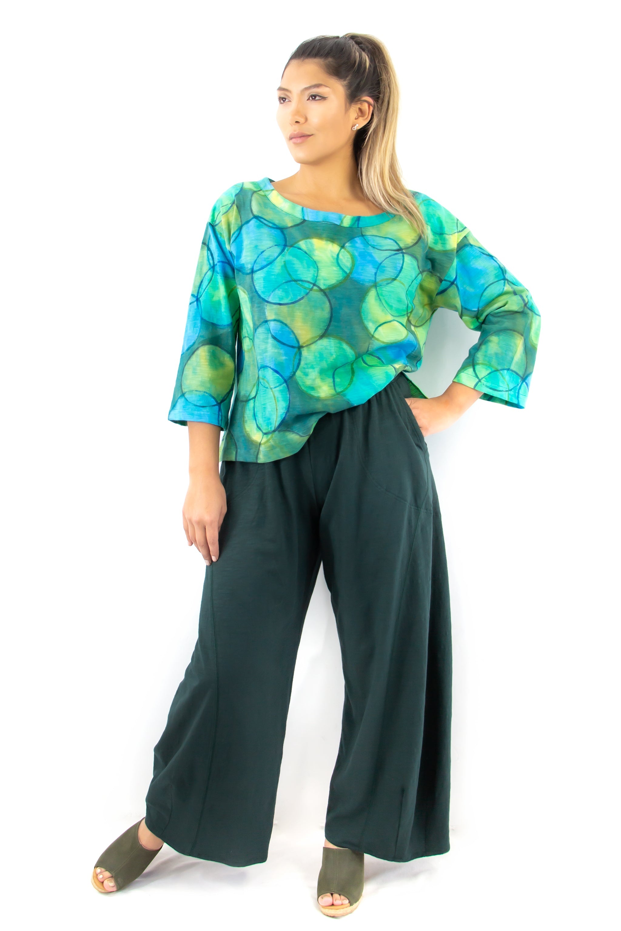 Leeni Top - Orbz Blue Verde