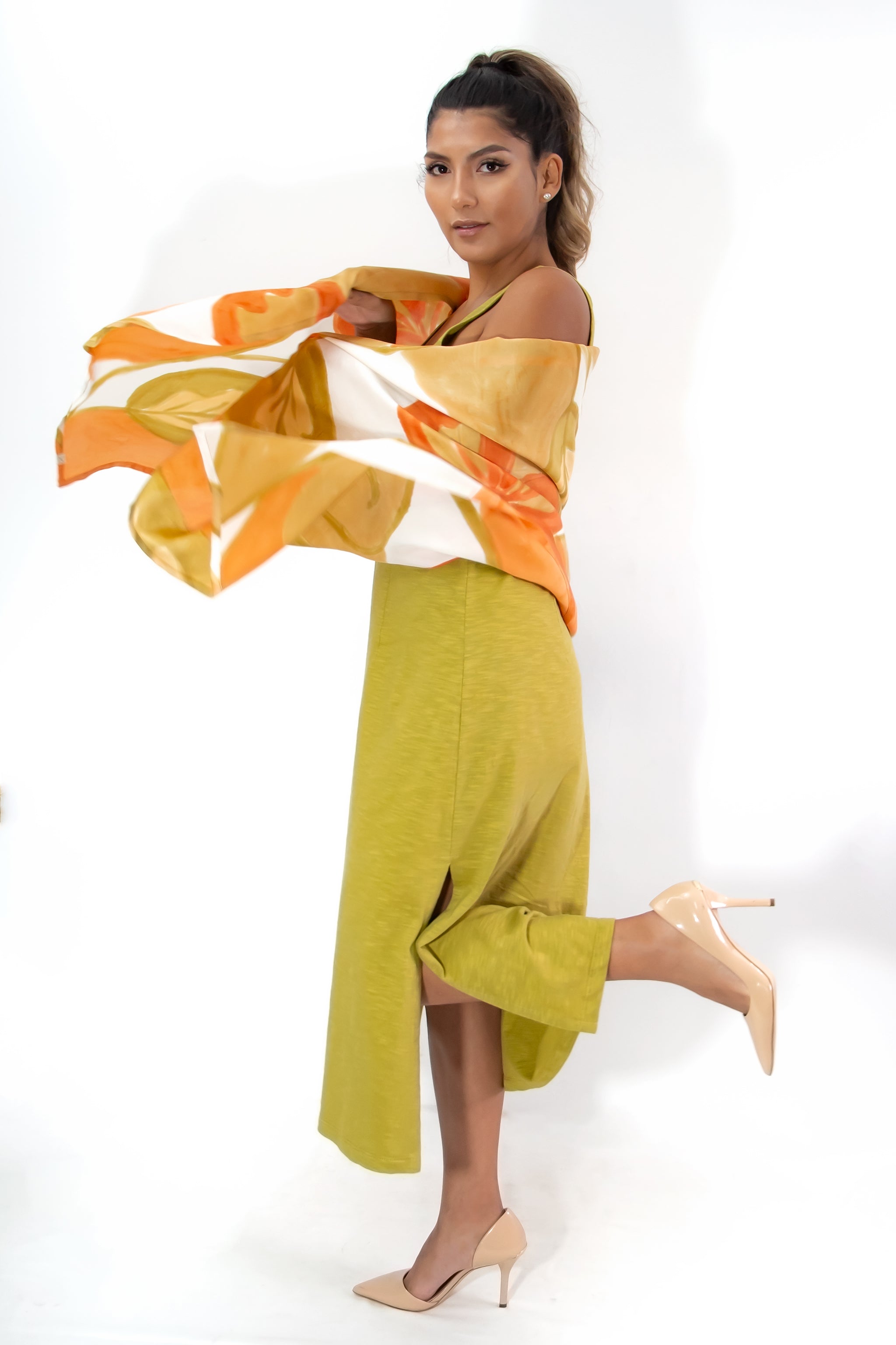 Hand Painted Silk Scarf -WildHi Fresh