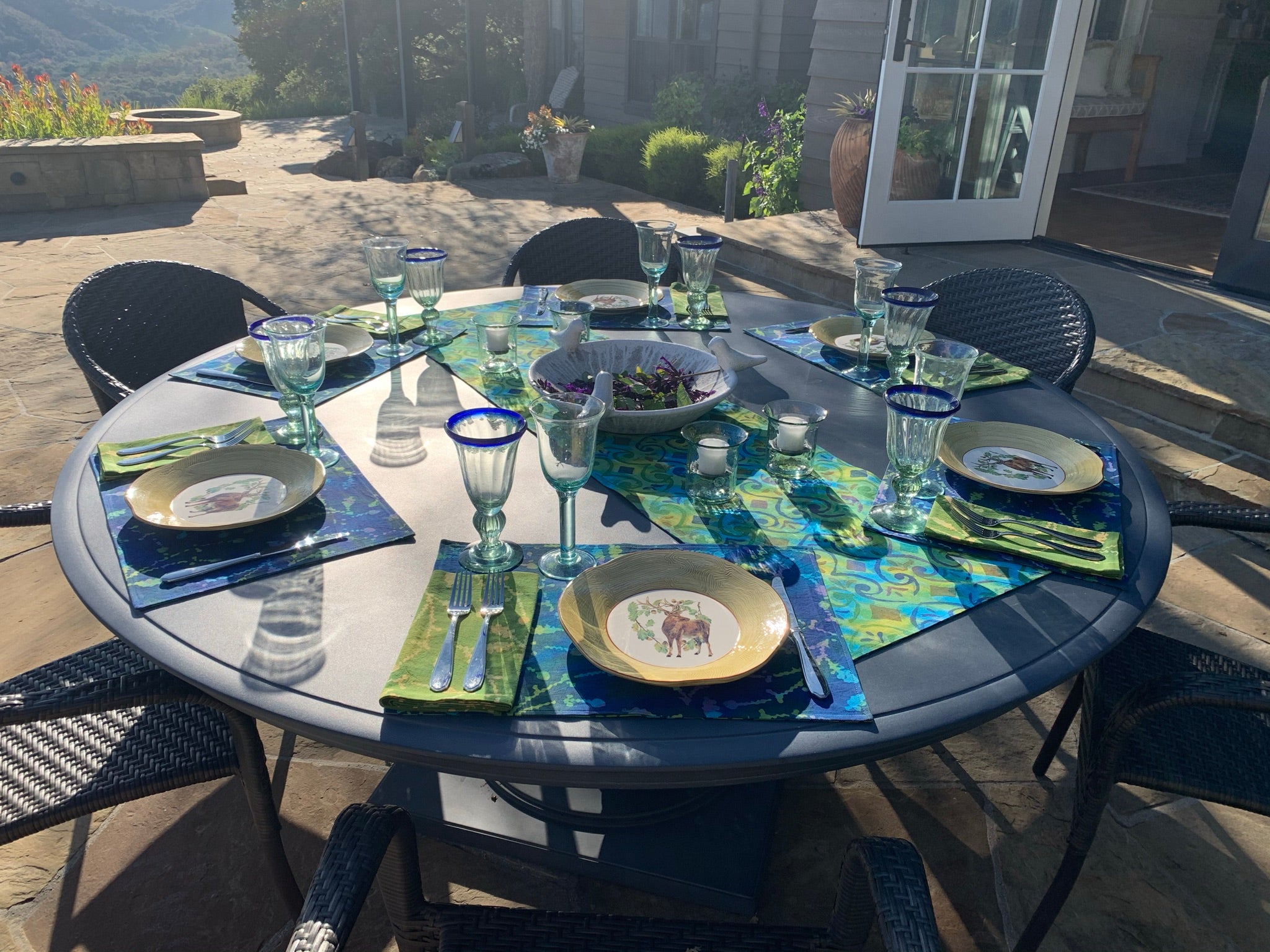 Hand Painted Placemats, Napkins, and Table Runners - Berrilicious/FleurDeMur