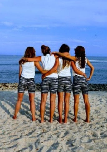 Hand Painted Shorti Crops - Night and Rise Stripe