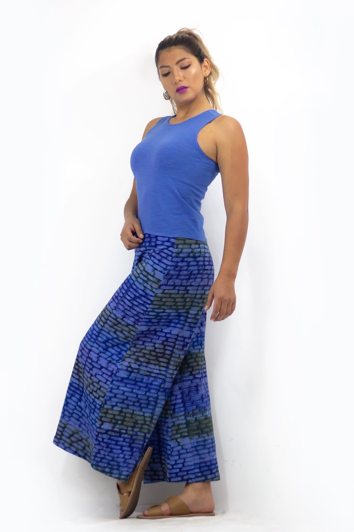 Palazzo Crop Pant 2019C - Cellular -WH