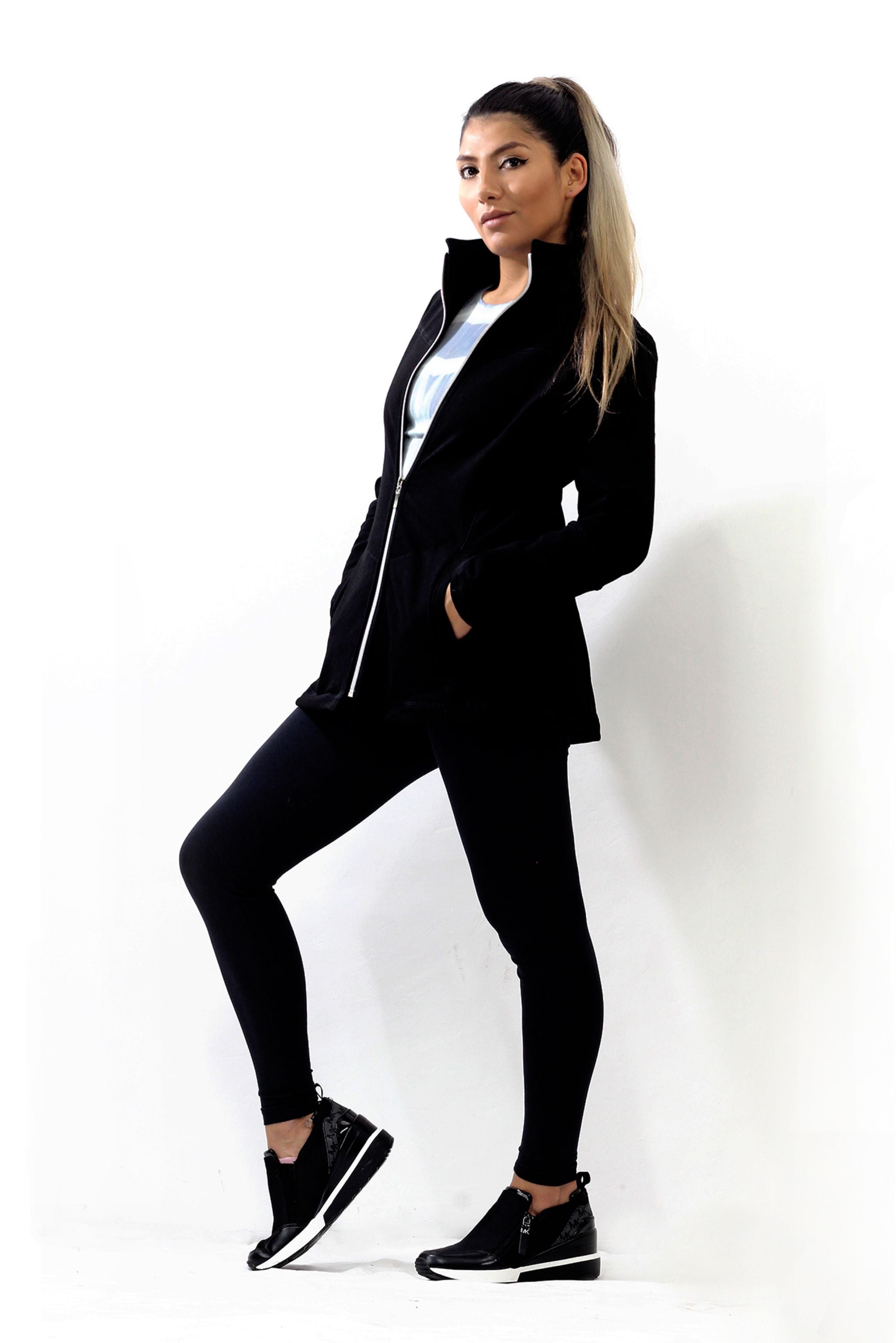 Zip Fleece Jacket - Black