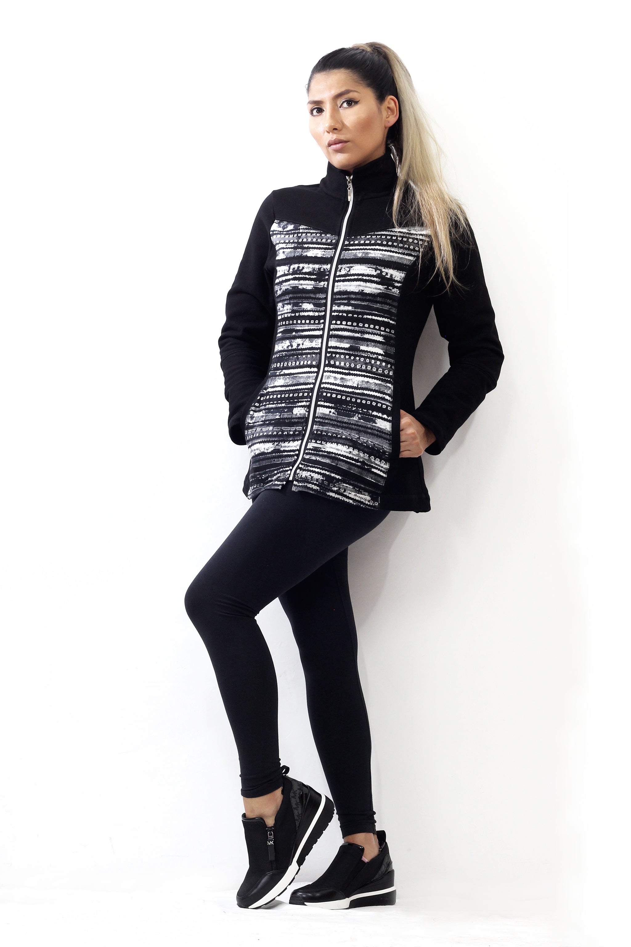 Zip Fleece Jacket or Vest - Night Stripe