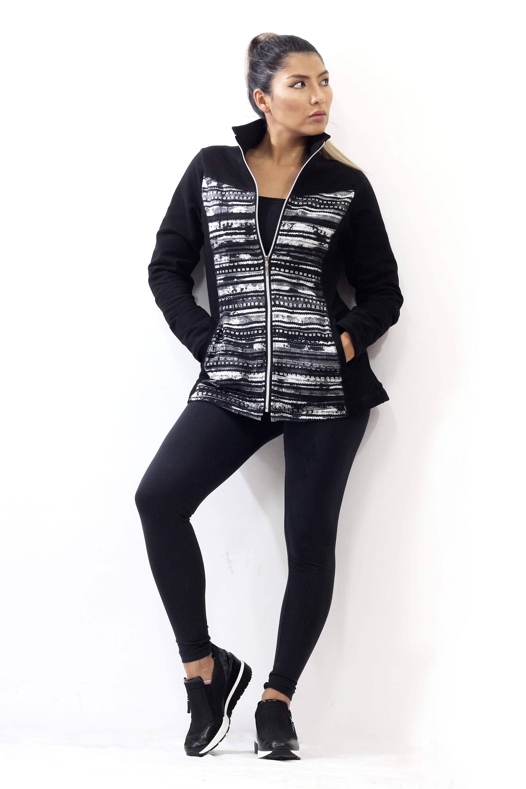 Zip Fleece Jacket or Vest - Night Stripe