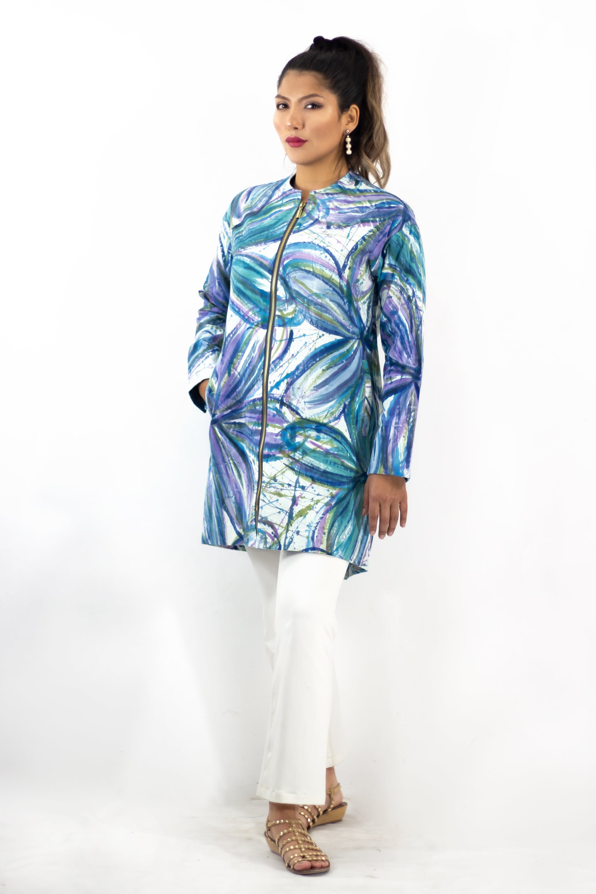 Zipline Jacket - Flower Power Blues