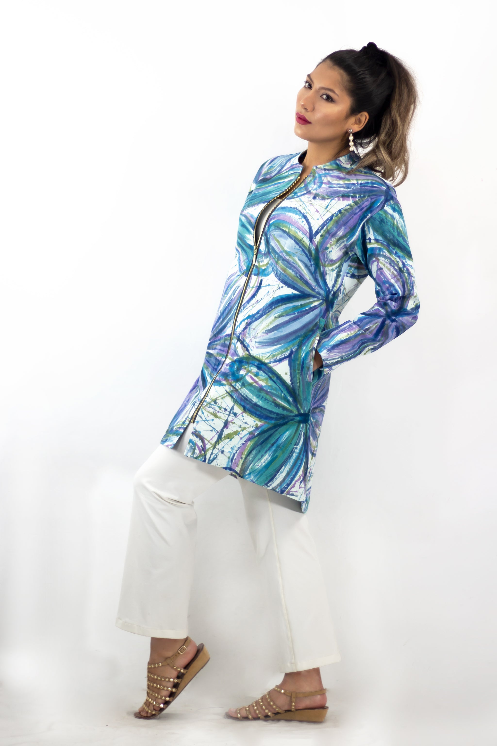 Zipline Jacket - Flower Power Blues