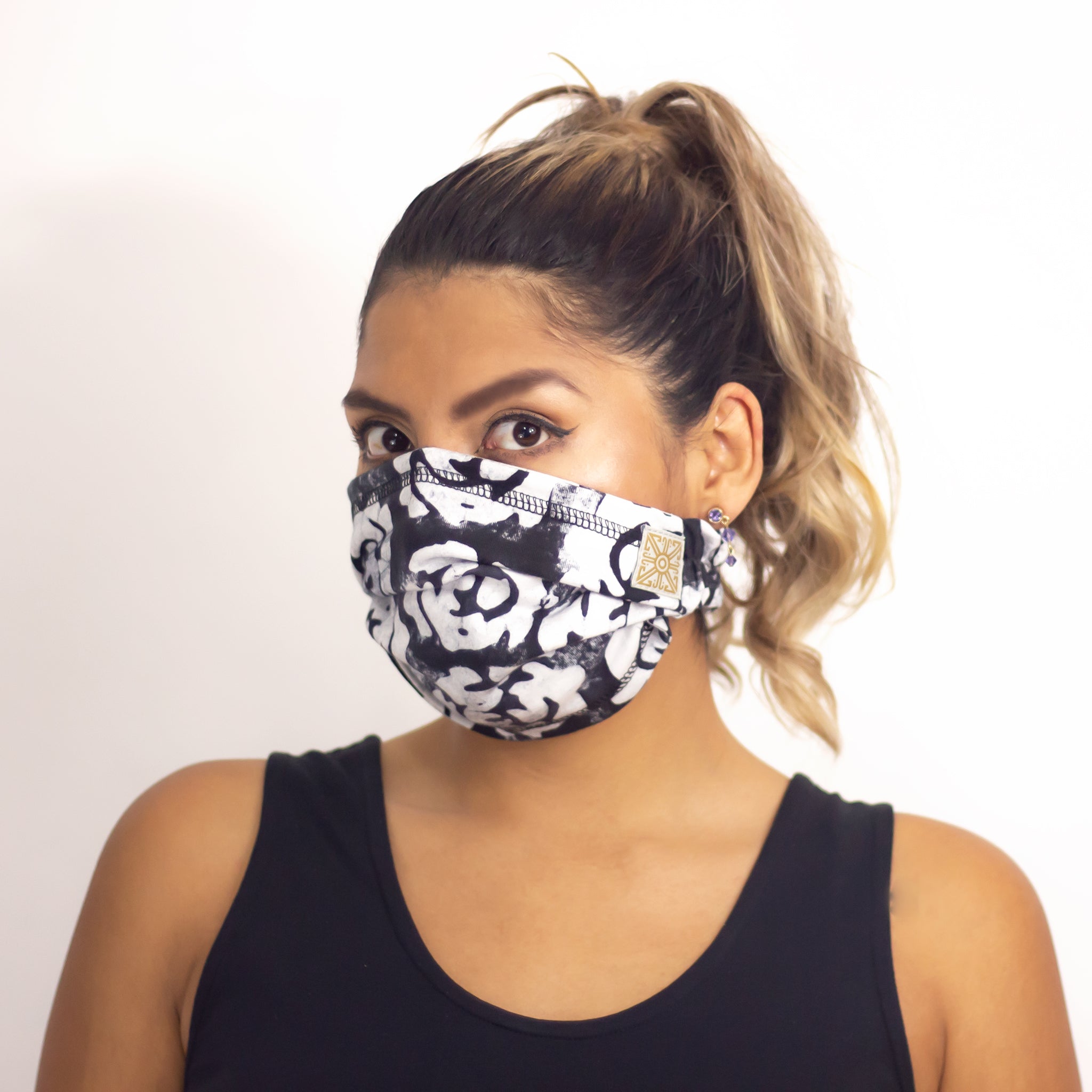 Headband Masks-Convertible- Black and White