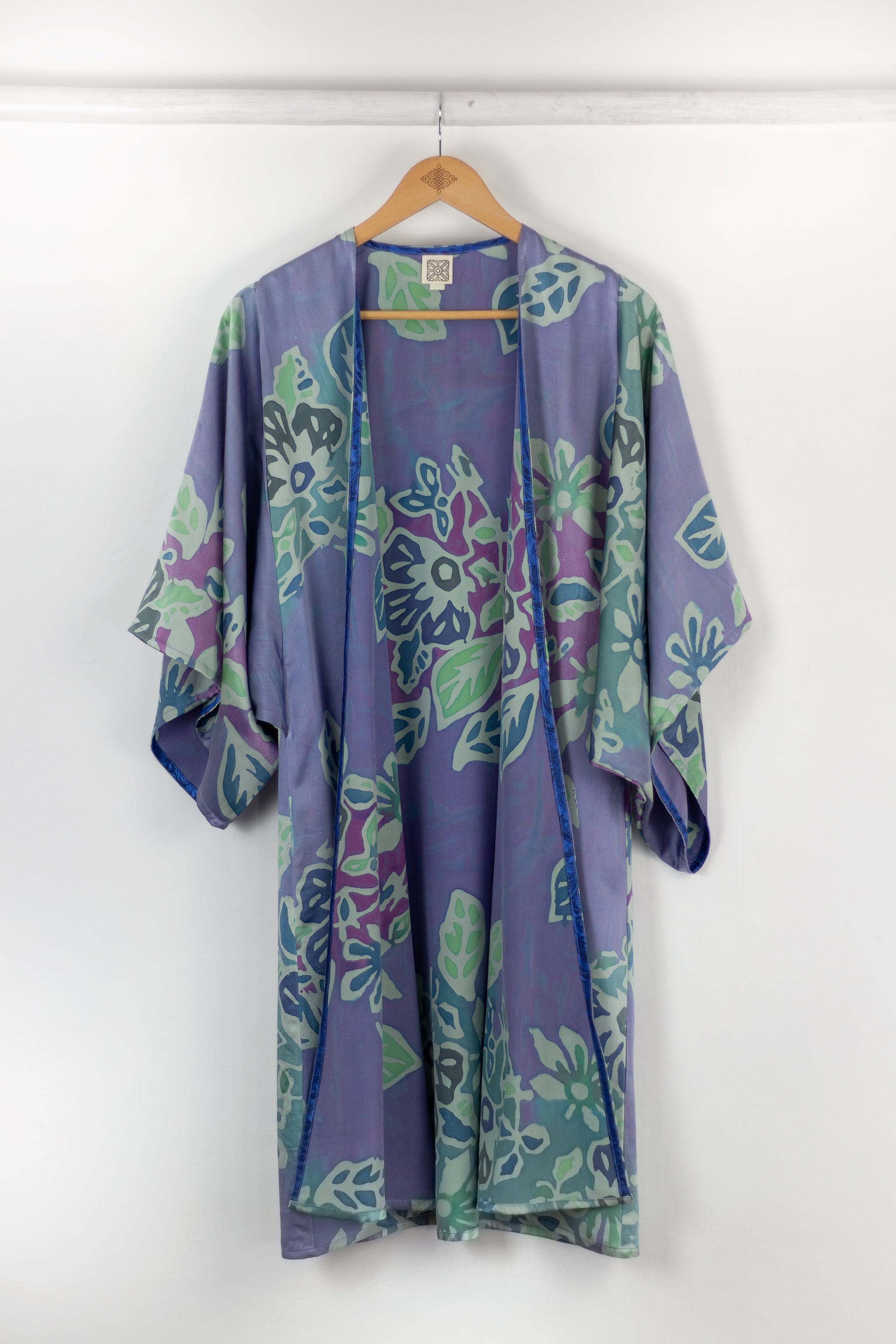 Hand Painted Silk Kimono 6669M - Floral Reef