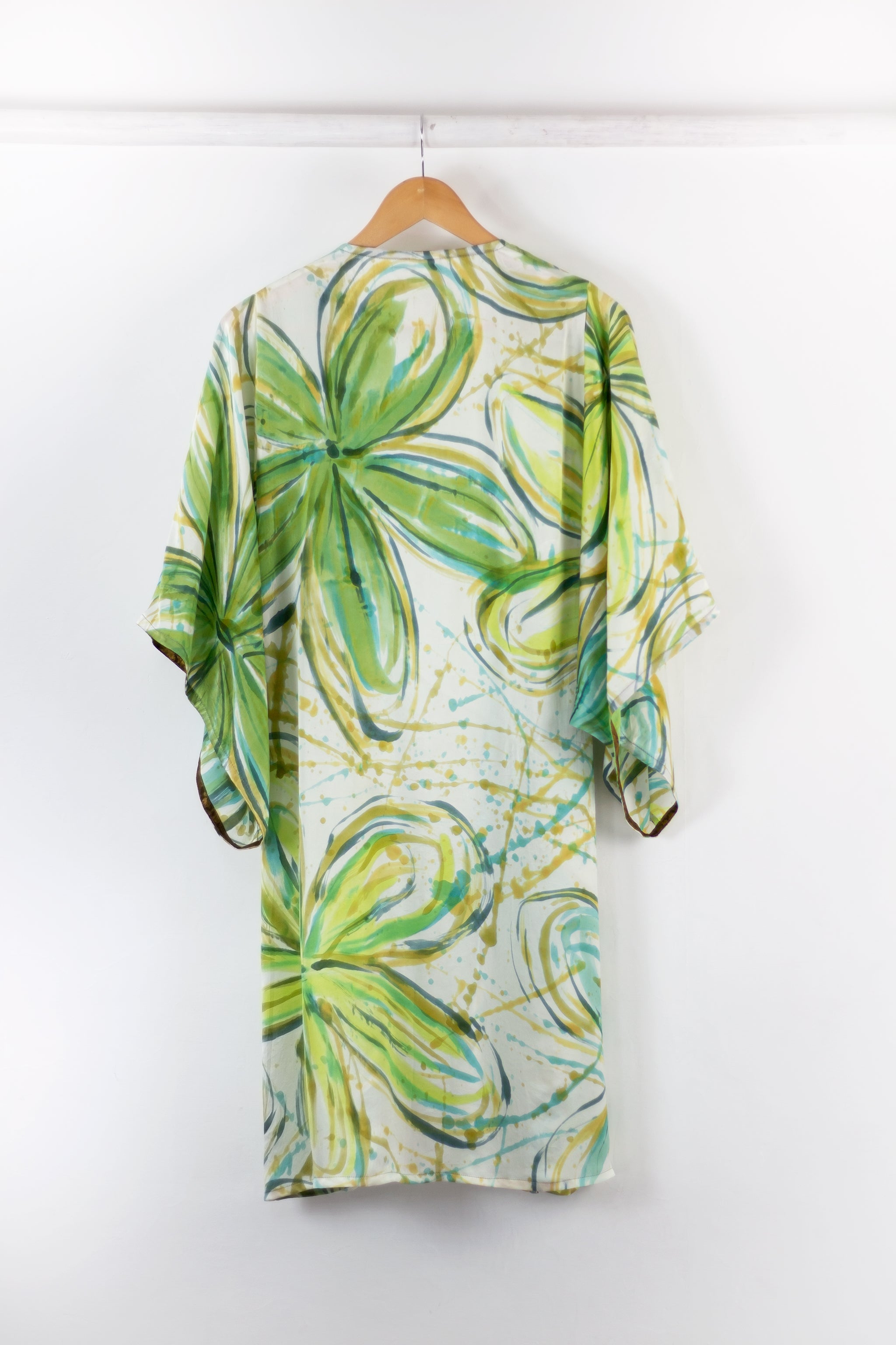 Hand Painted Silk Kimono - Flower Power