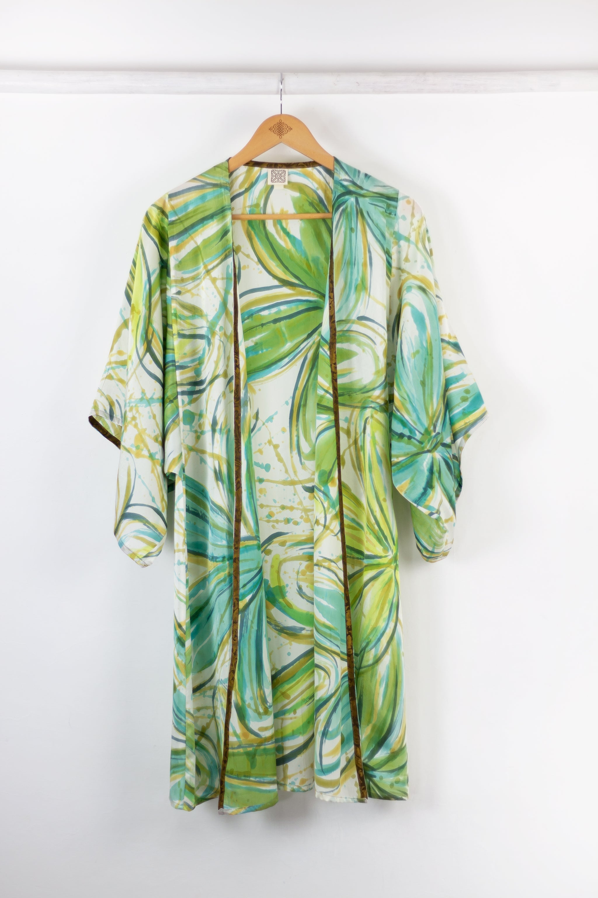 Hand Painted Silk Kimono 6669M - Flower Power
